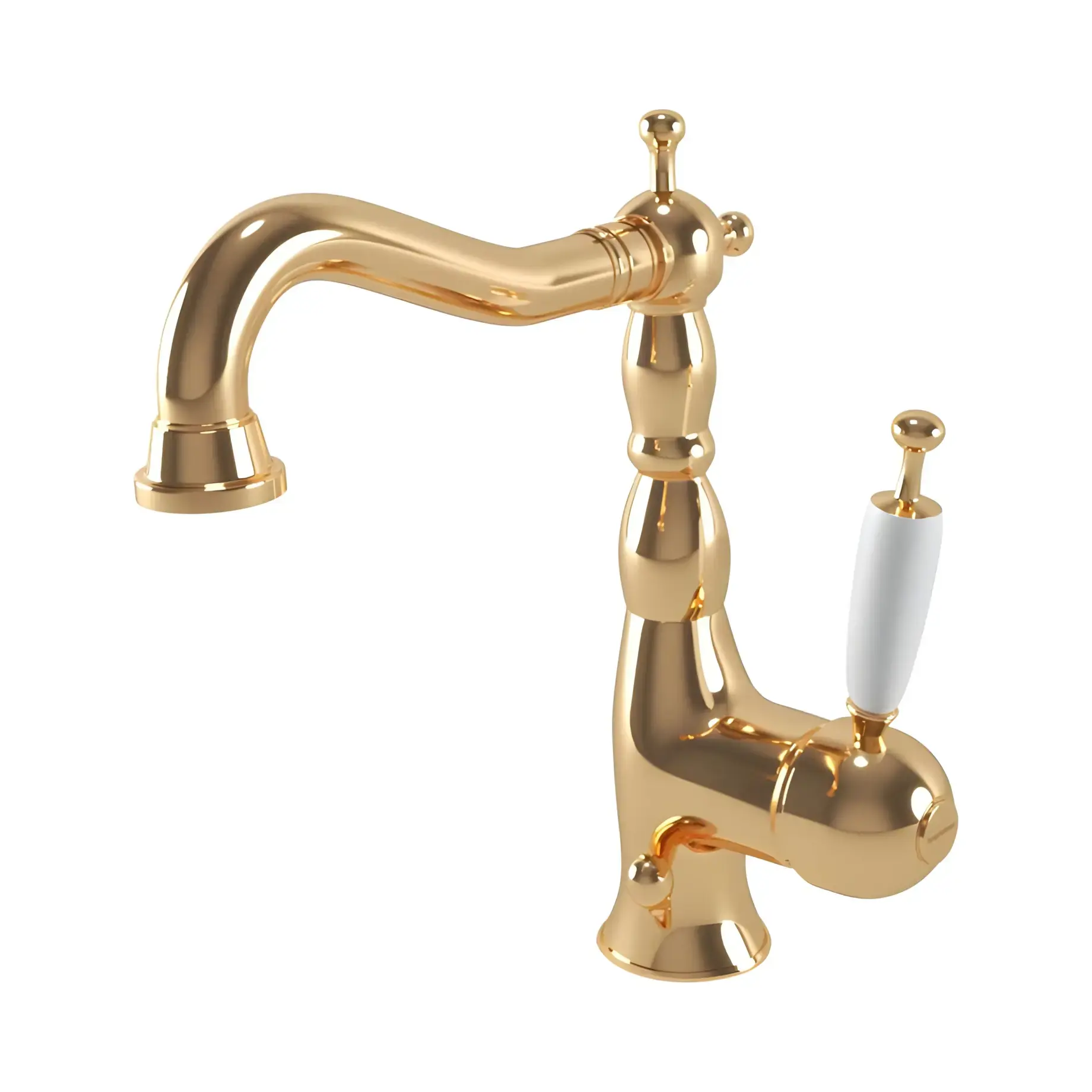 Змішувач для раковини Oxford Bugnatese 6313SON Natural Brass — вид на білому тлі