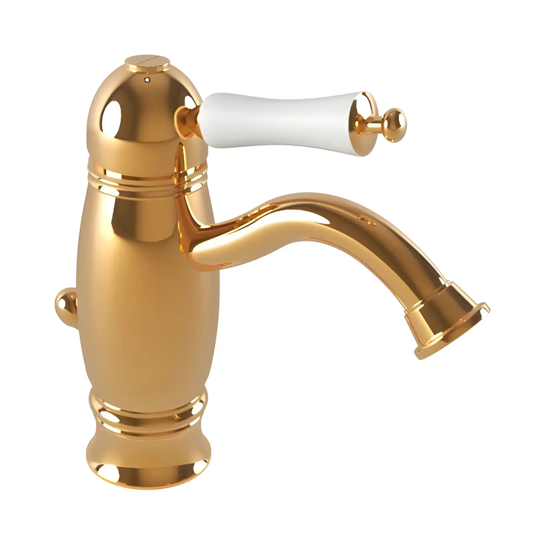 Змішувач для раковини Oxford Bugnatese 6319DO Gold Brushed — вид на білому тлі
