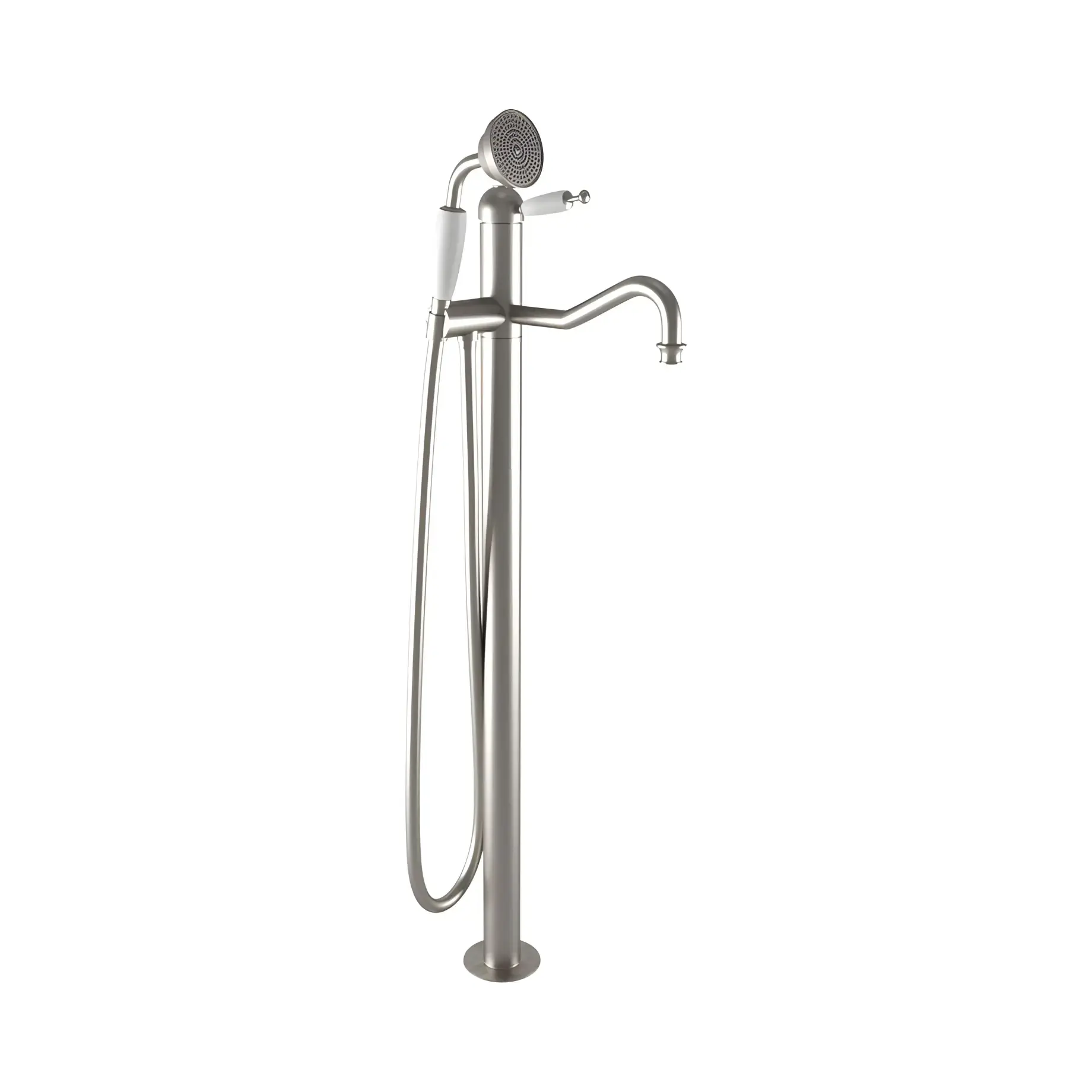 Змішувач для ванни Oxford Bugnatese 6360NS Nickel Brushed — вид на білому тлі