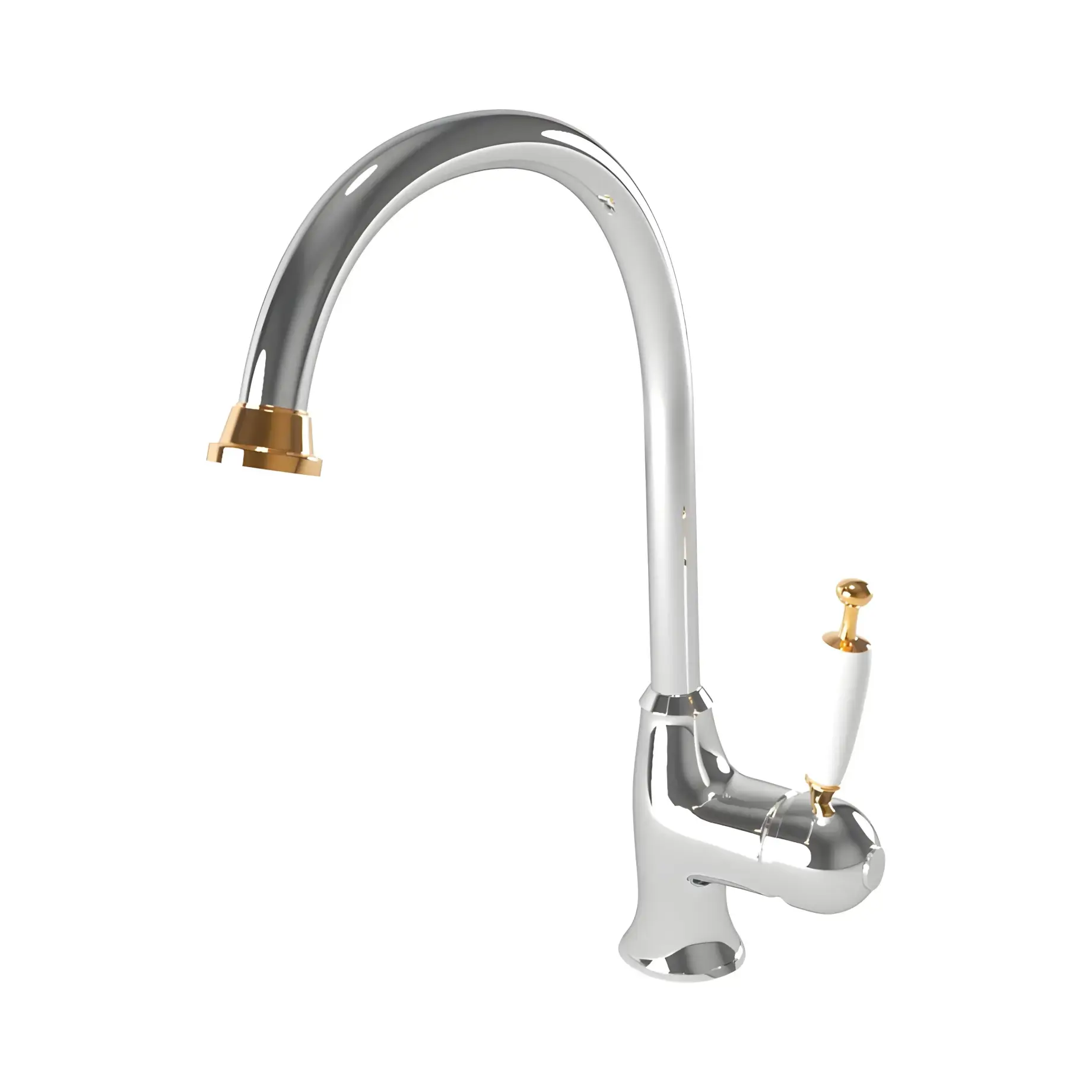Змішувач для кухні Oxford Bugnatese 6381CRDO Chrome / Gold — вид на білому тлі