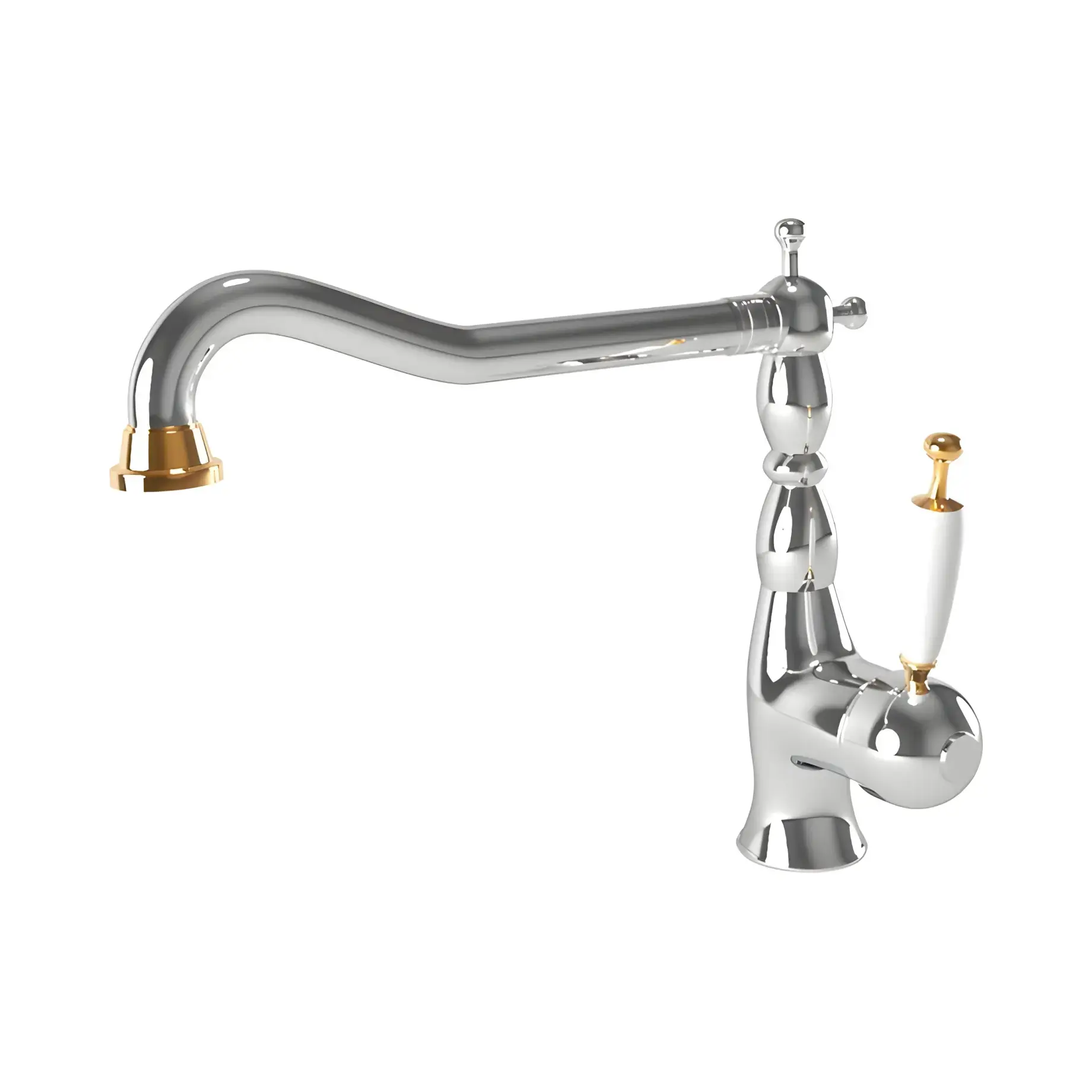 Змішувач для кухні Oxford Bugnatese 6382CRDO Chrome / Gold — вид на білому тлі