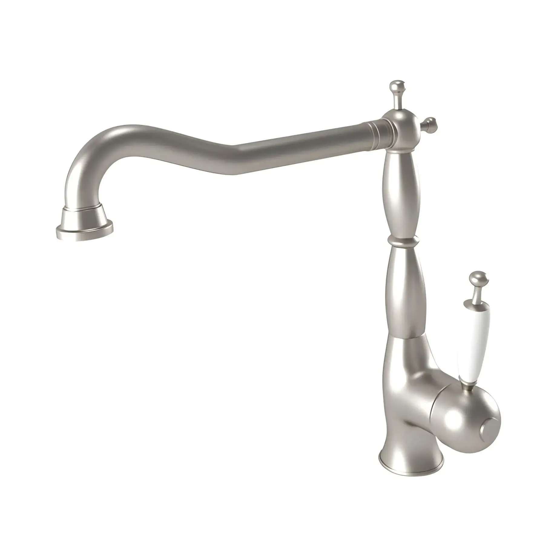 Змішувач для кухні Oxford Bugnatese 6382HNS Nickel Brushed — вид на білому тлі