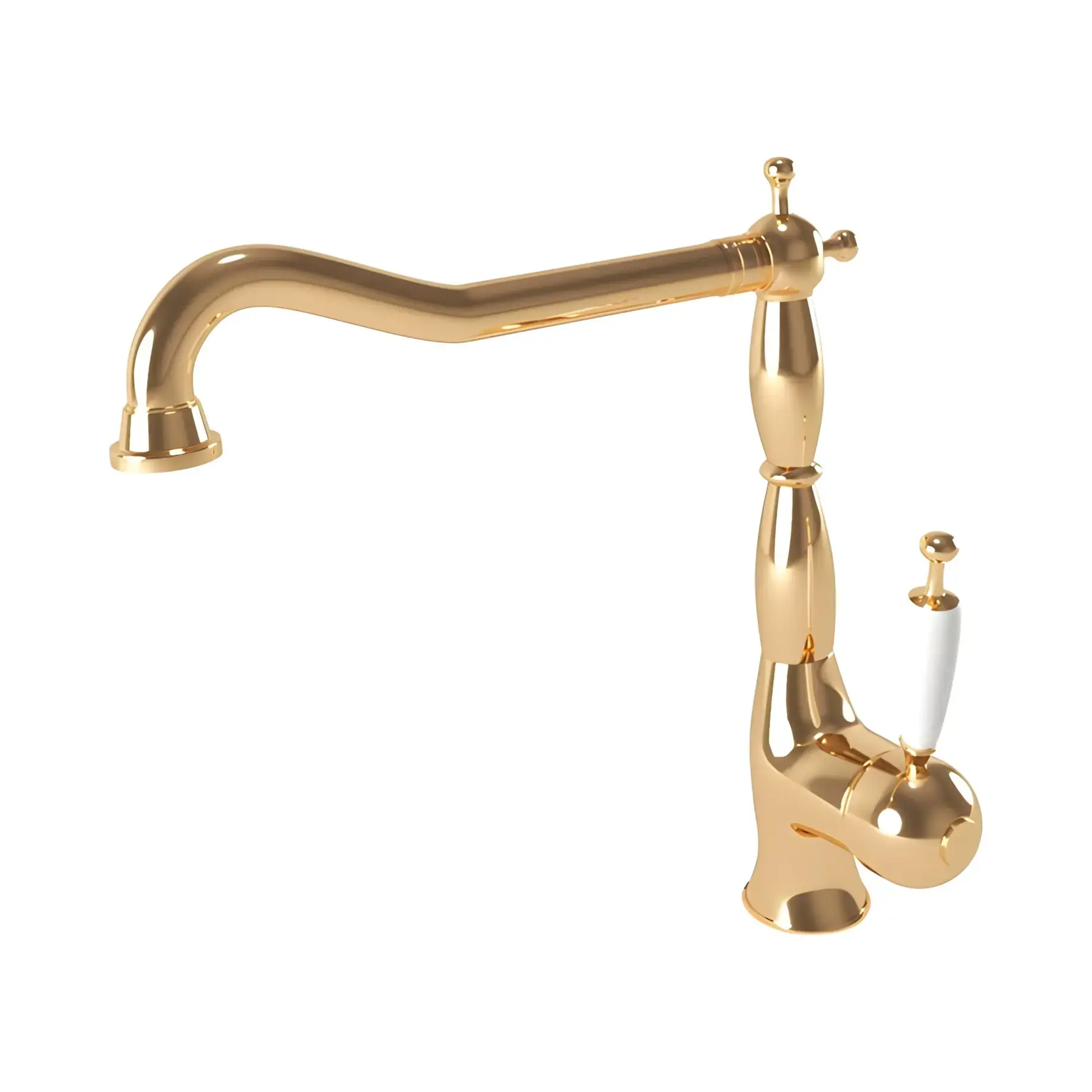 Змішувач для кухні Oxford Bugnatese 6382HON Natural Brass — вид на білому тлі