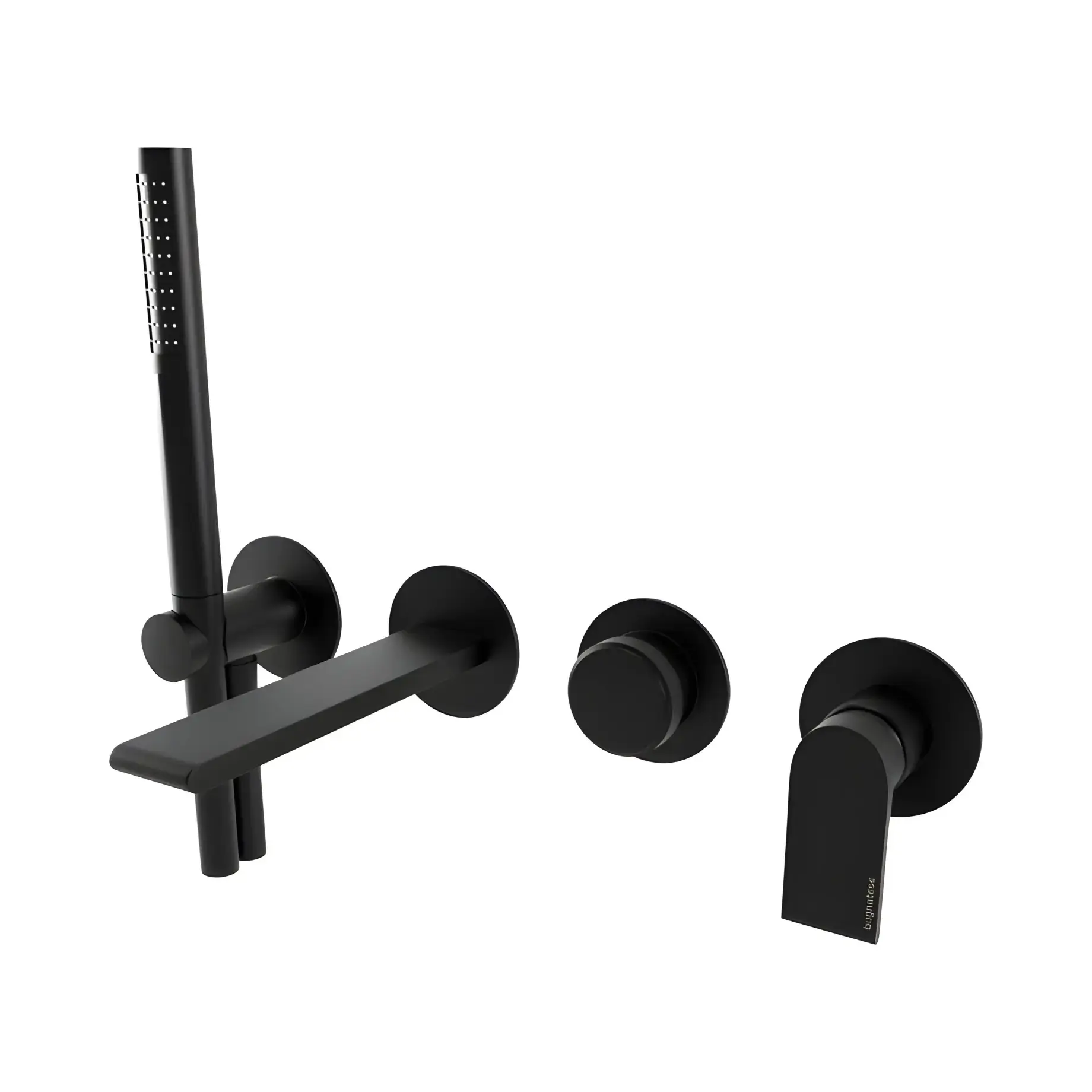 Змішувач для ванни Simple Bugnatese 6601NE Matt Black — вид на білому тлі