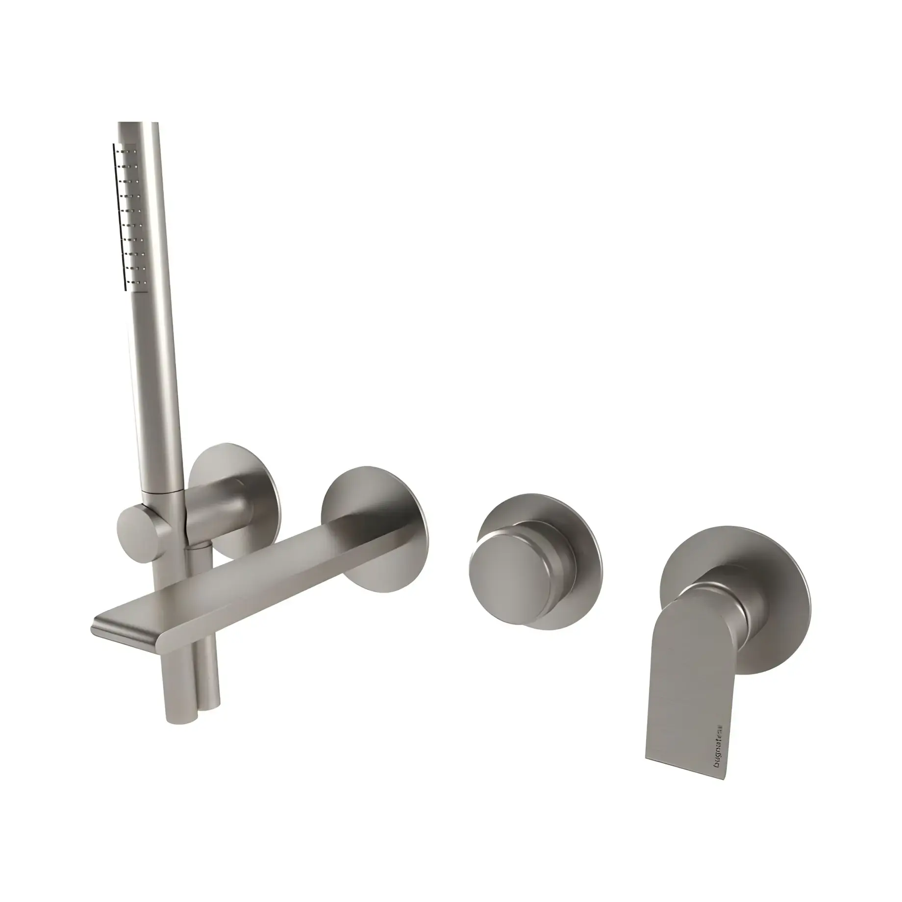 Змішувач для ванни Simple Bugnatese 6601NS Nickel Brushed — вид на білому тлі