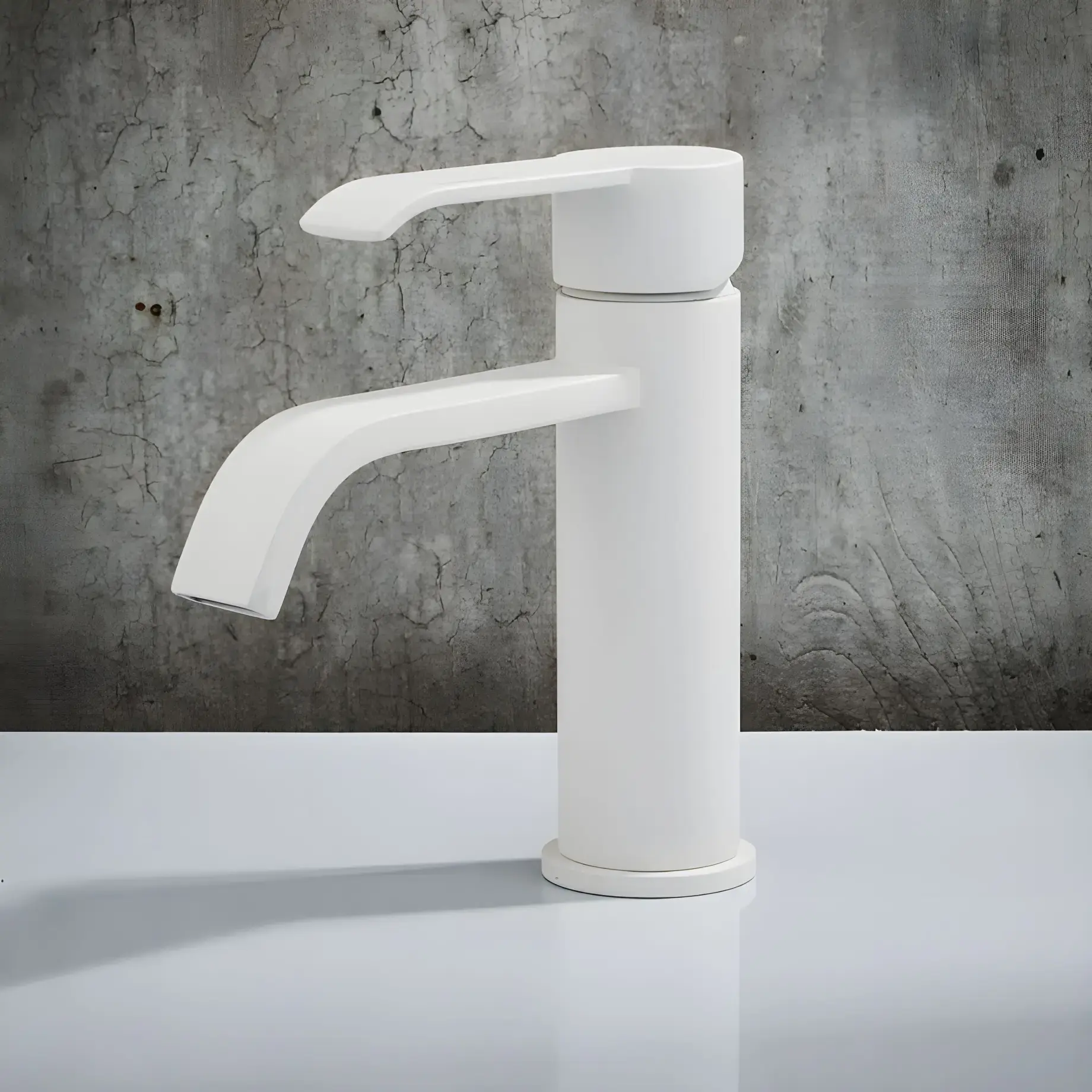 Змішувач для раковини Tess Bugnatese 9613BI White Matt — бічний ракурс