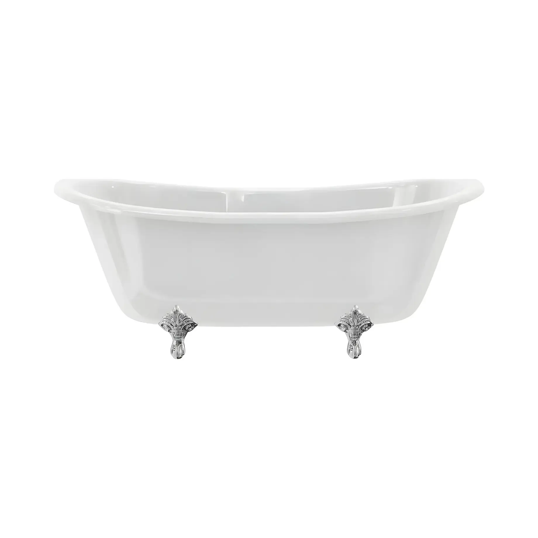 Ванна Bateau Burlington T10F + E11 CHR Gloss White 164 х 70 см — вид на білому тлі