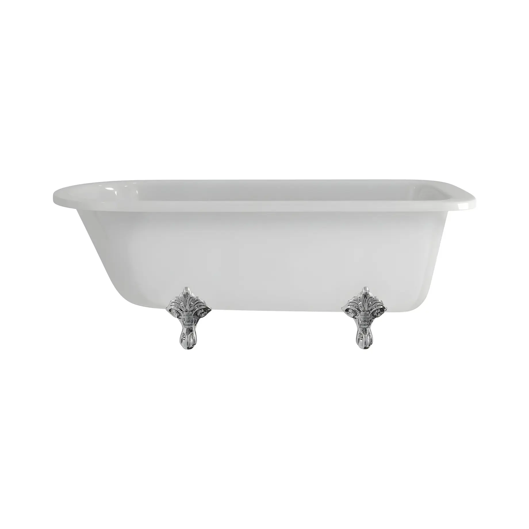Ванна Blenheim Burlington E2 + E11 CHR Gloss White 169 х 75 см — вид на білому тлі