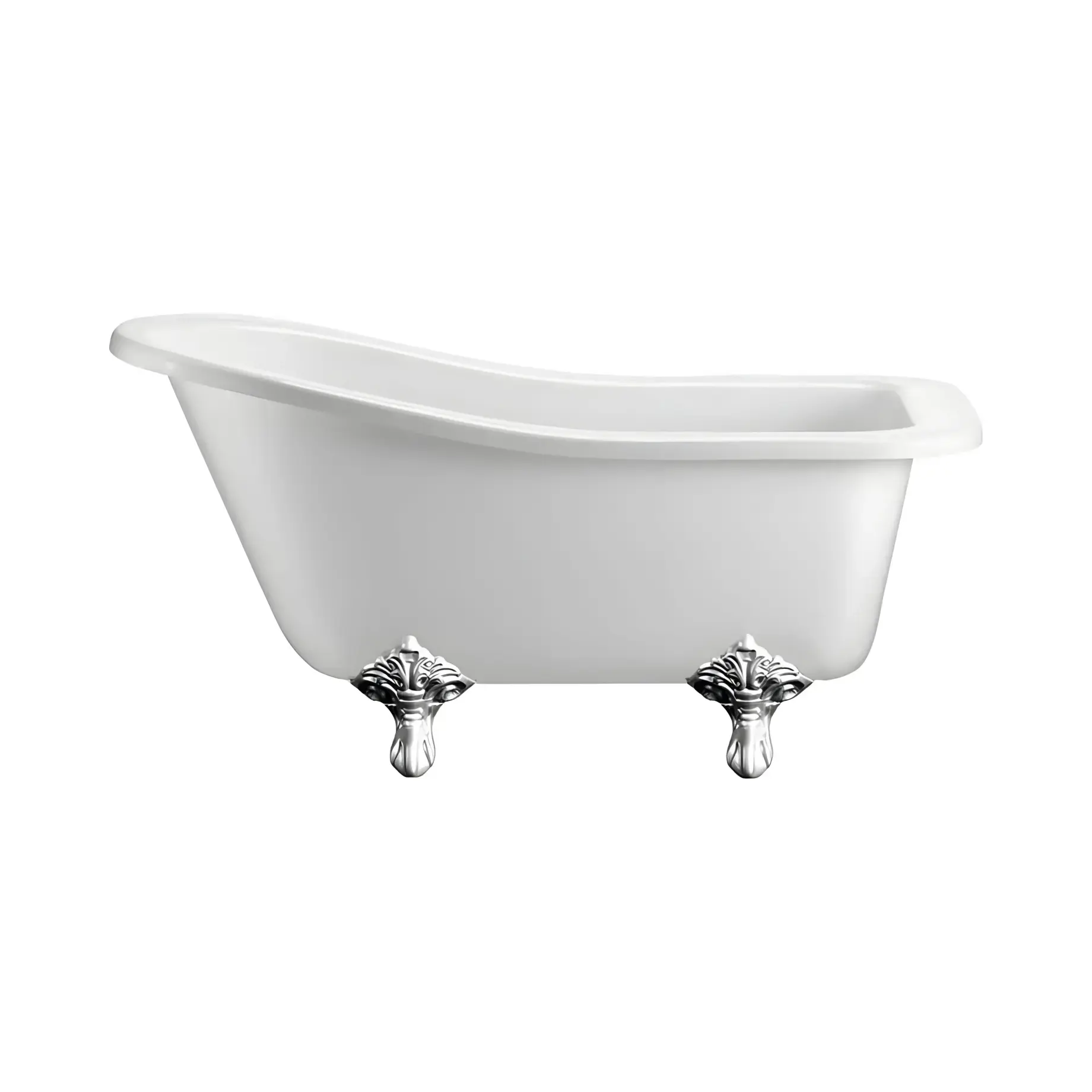 Ванна Buckingham Burlington E6 + E11 CHR Gloss White 150 х 74 см — вид на білому тлі