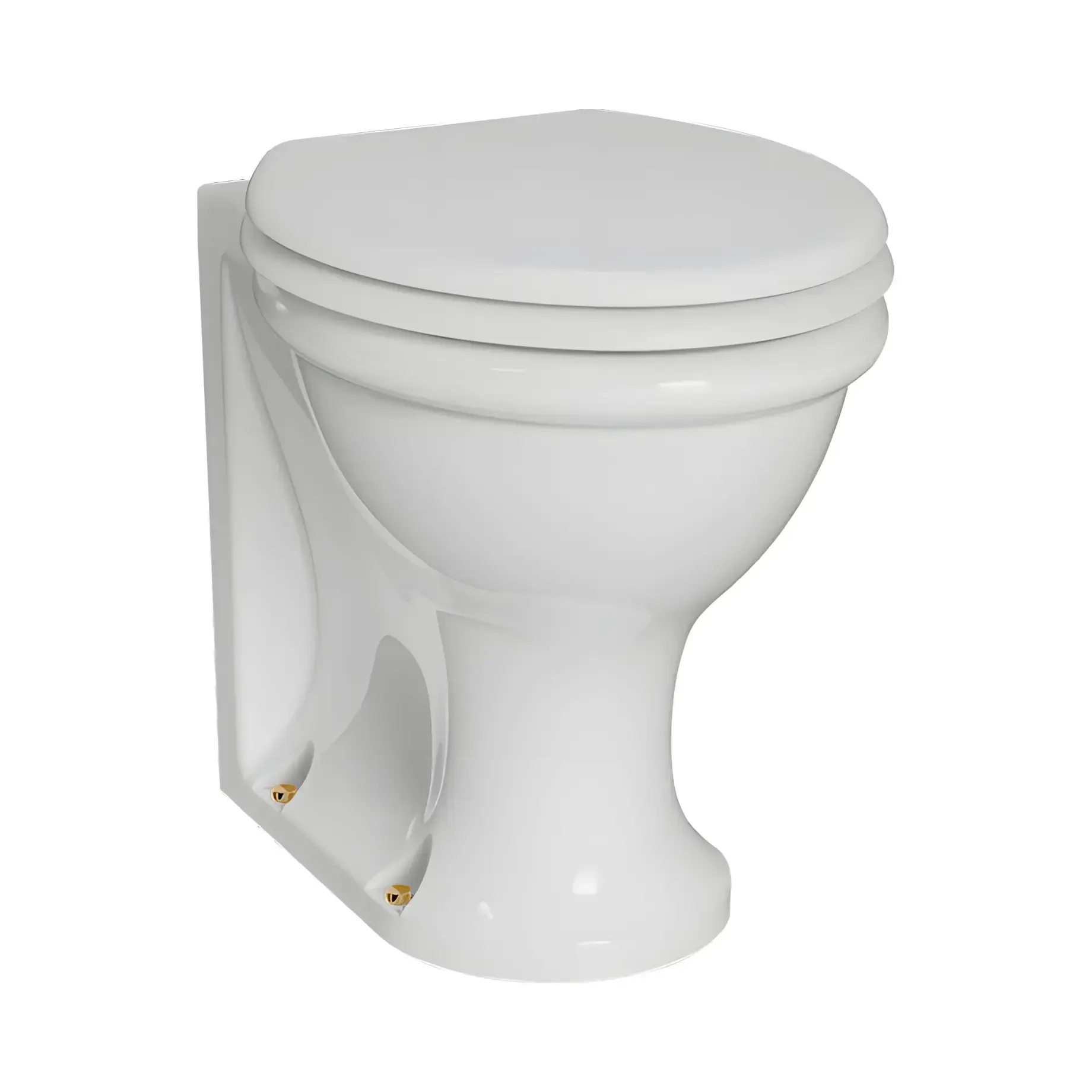 Унітаз підлоговий Guild Burlington GU6117CW + SP390 GOLD Gloss White 52.5 х 36 см — вид на білому тлі