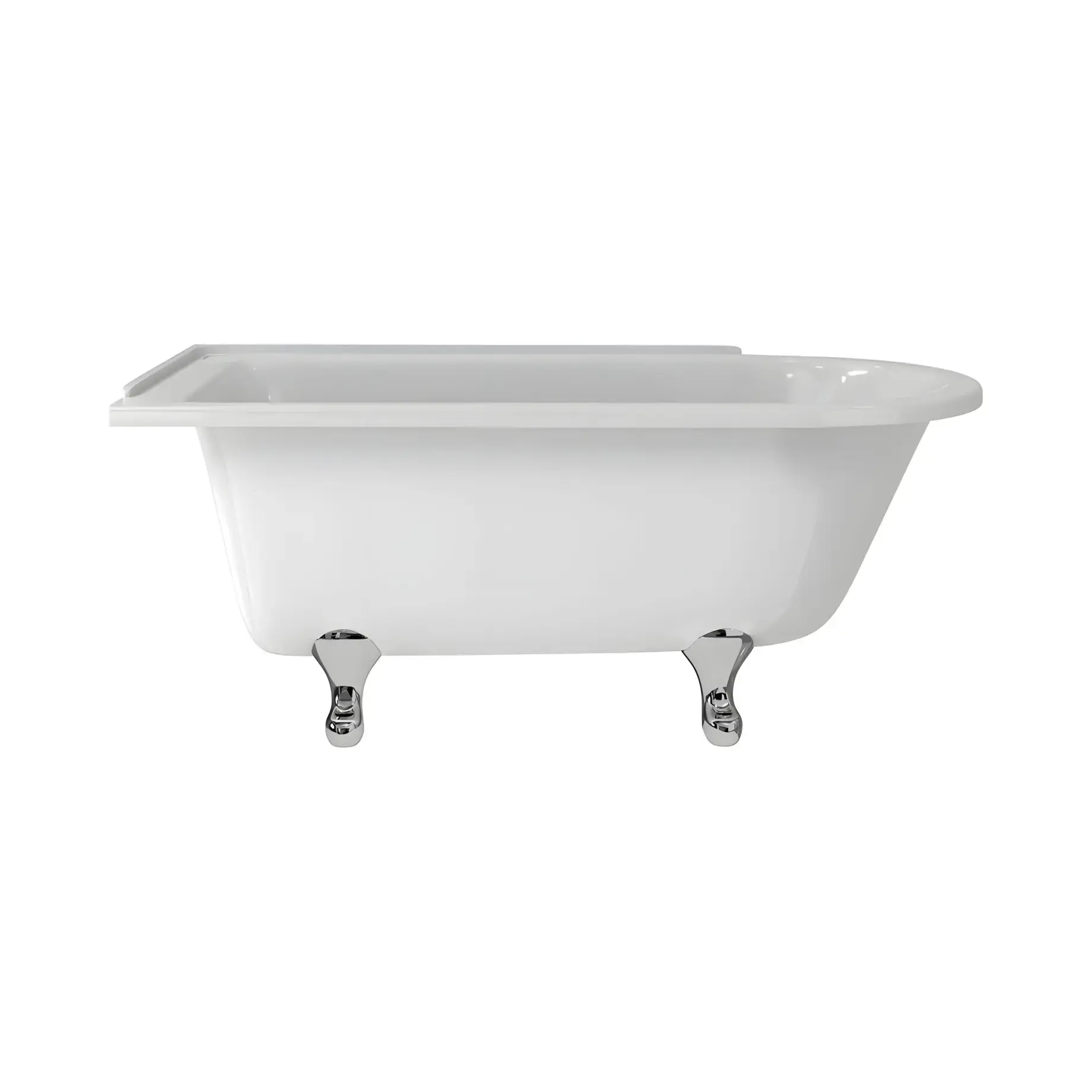 Ванна Hampton Burlington E20 + E10 CHR Gloss White 150 х 75 см — вид на білому тлі