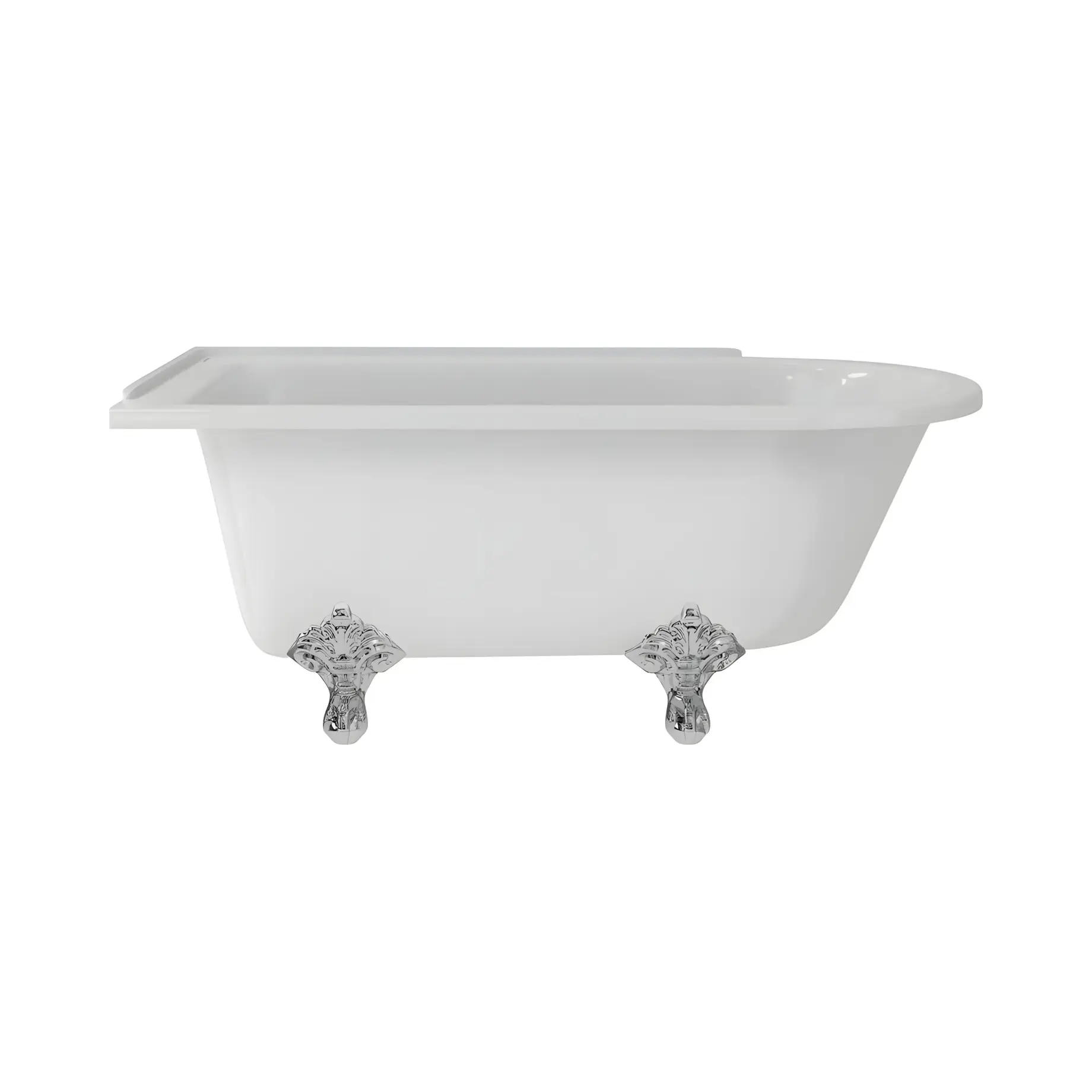 Ванна Hampton Burlington E20 + E11 CHR Gloss White 150 х 75 см — вид на білому тлі