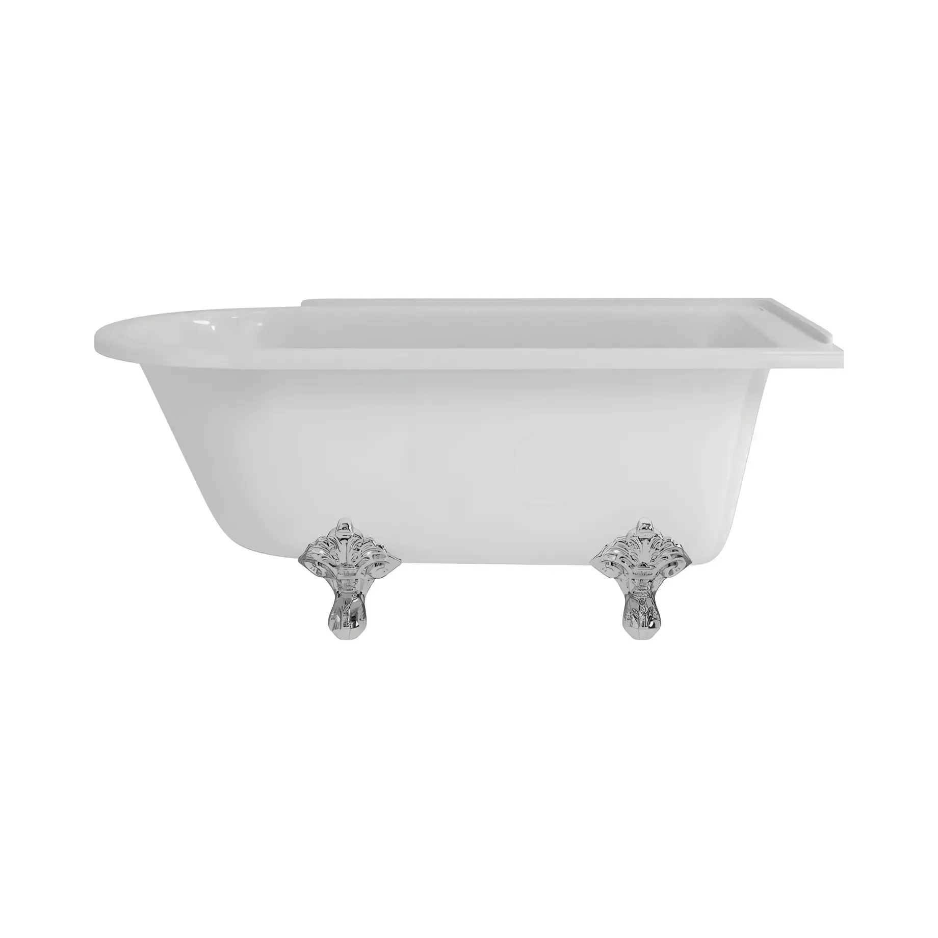 Ванна Hampton Burlington E21 + E11 CHR Gloss White 150 х 75 см — вид на білому тлі