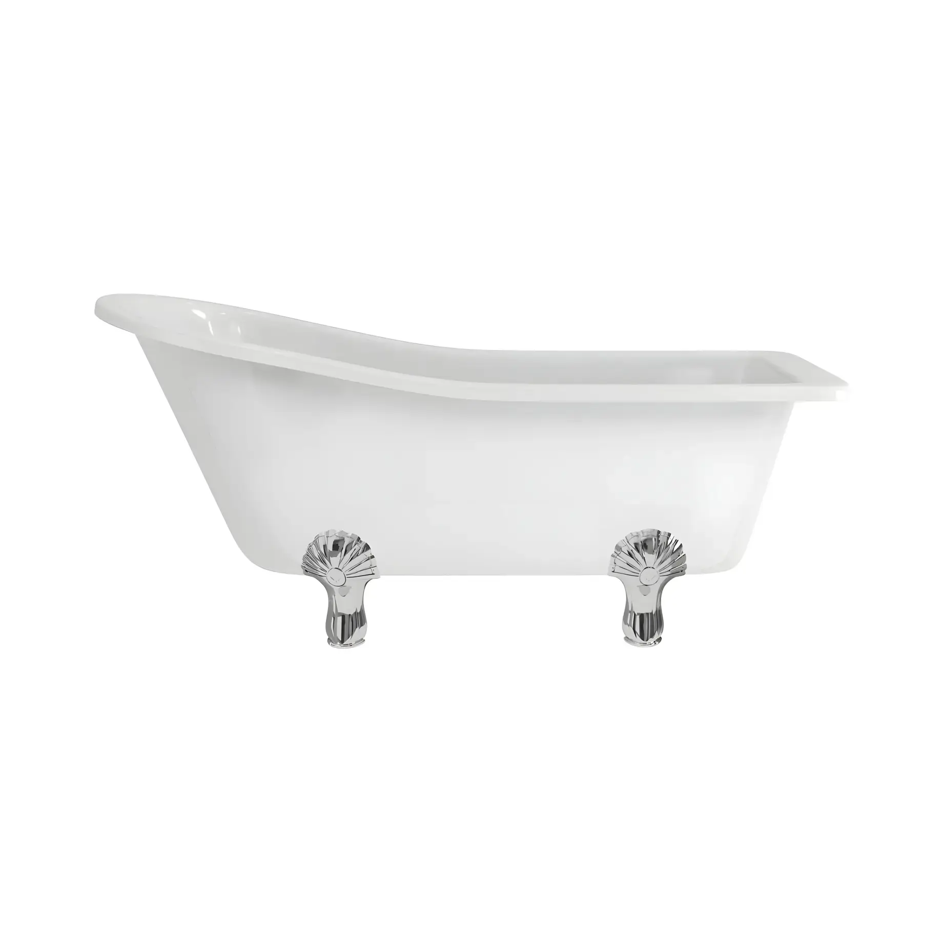 Ванна Harewood Burlington E1 + L3C Gloss White 169 х 73 см — вид на білому тлі