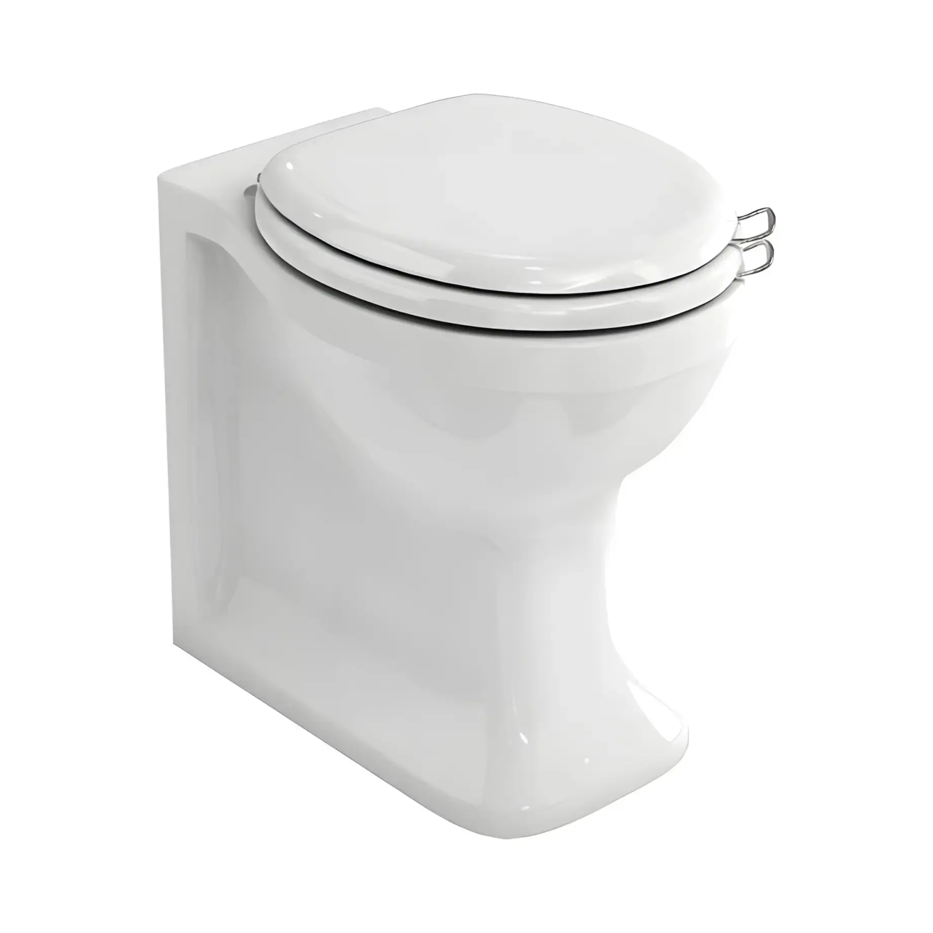 Унітаз підлоговий Pan Burlington ARC6 Gloss White 52 х 36.5 см — вид на білому тлі