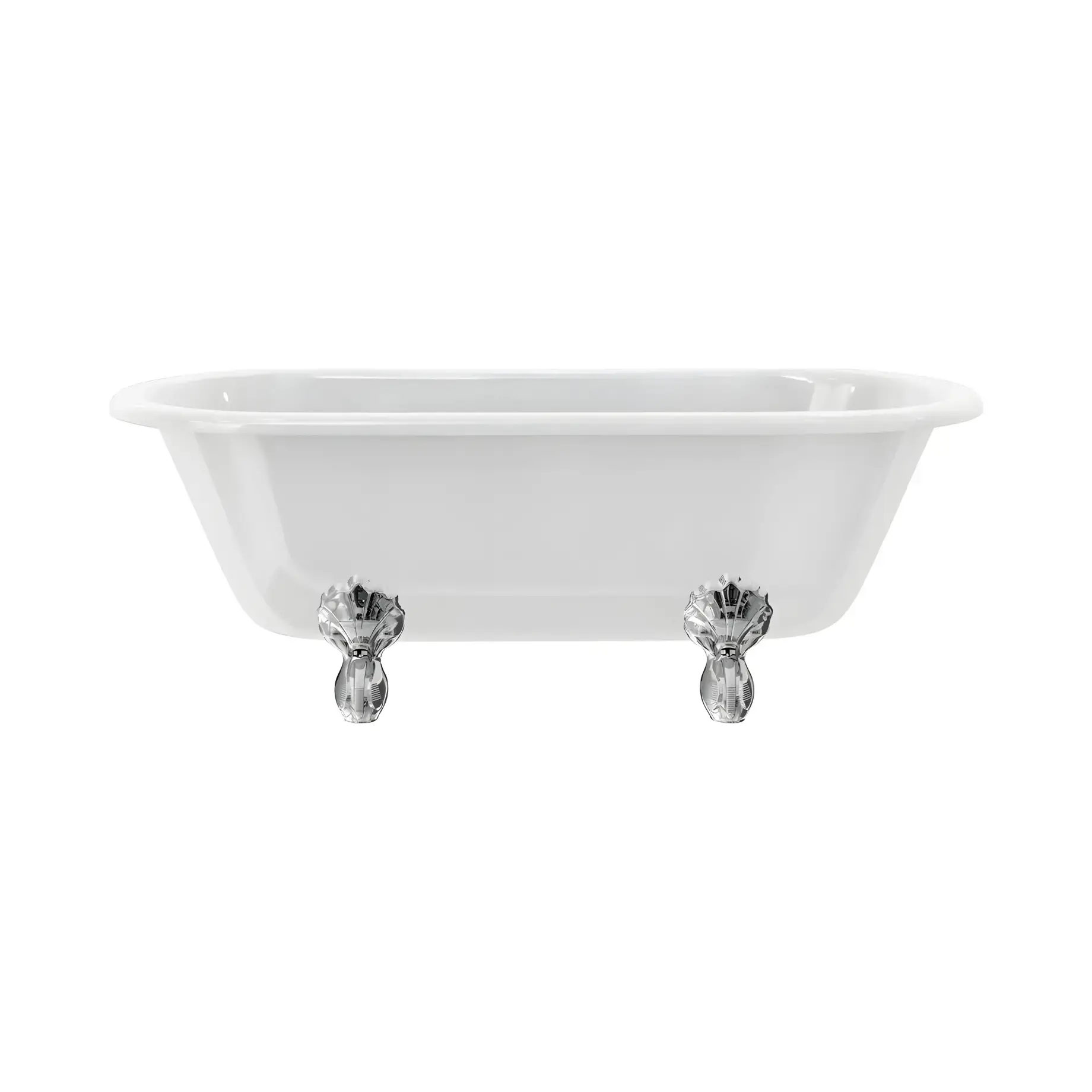 Ванна Windsor Burlington E3 + L3C Gloss White 169 х 74.5 см — вид на білому тлі