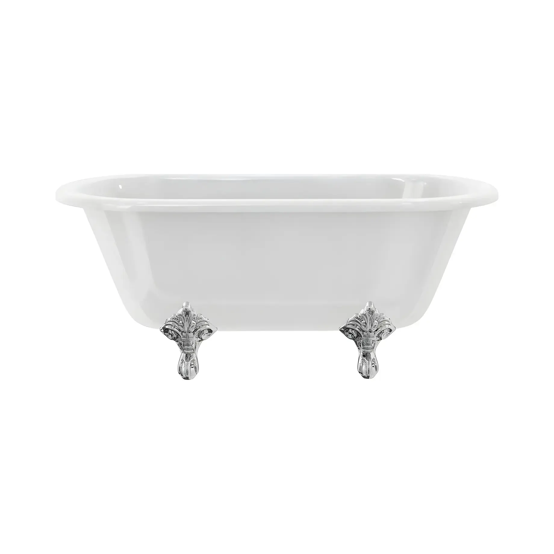 Ванна Windsor Burlington E4 + E11 CHR Gloss White 150 х 75 см — вид на білому тлі