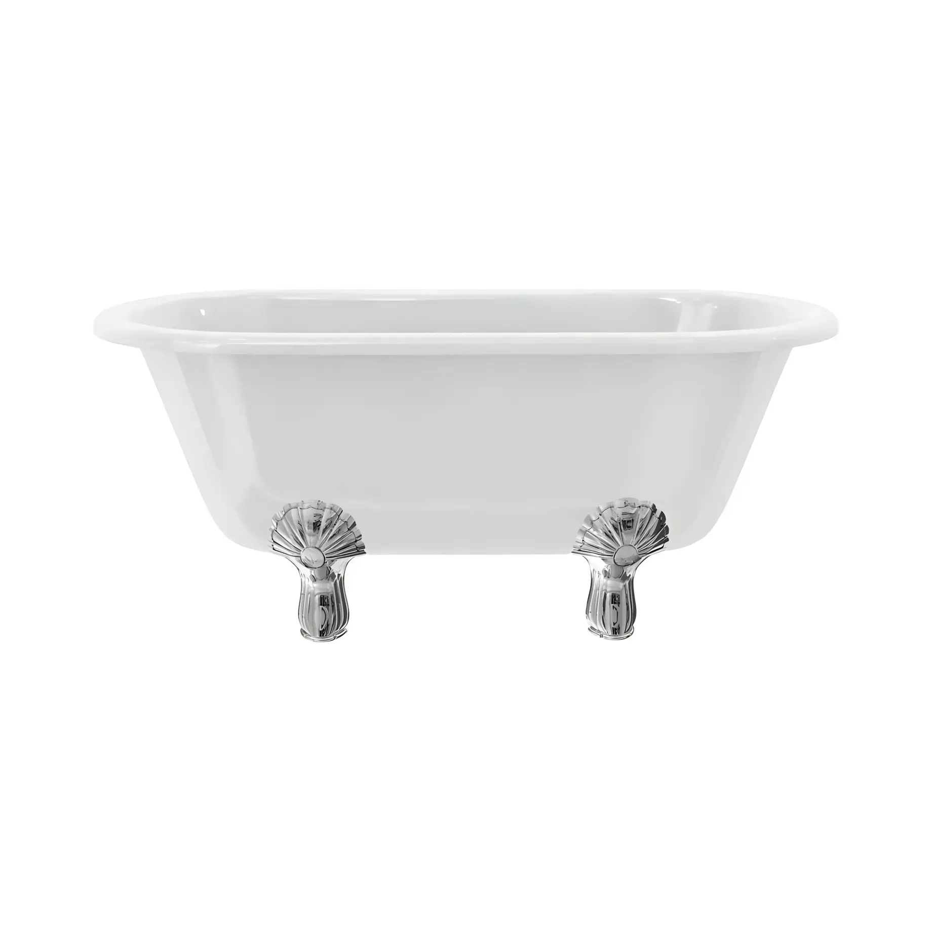 Ванна Windsor Burlington E4 + L3C Gloss White 150 х 75 см — вид на білому тлі