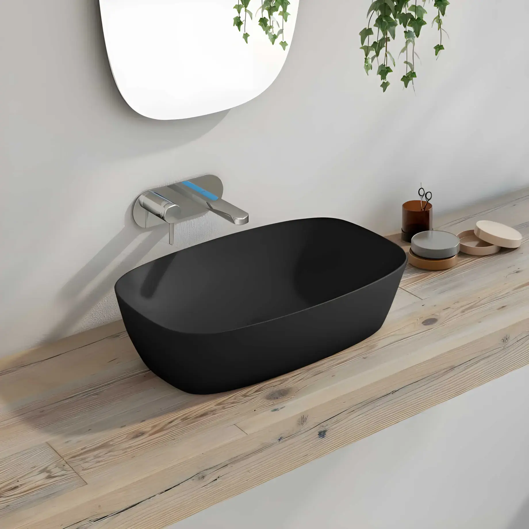 Умивальник Alvea Catalano 0622600022 Satin black — вид спереду