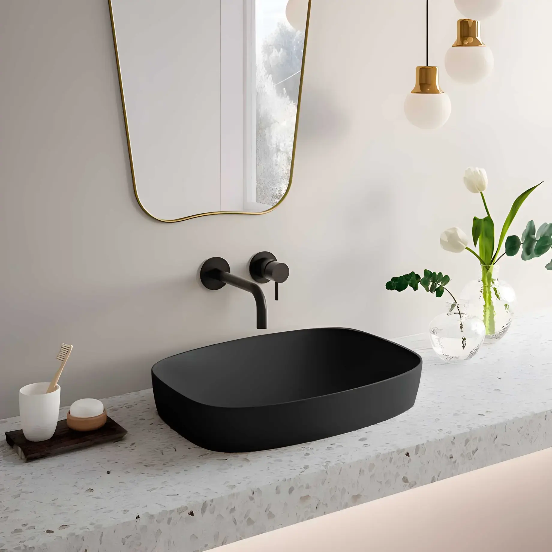 Умивальник Alvea Catalano 0624500022 Satin black — вид спереду