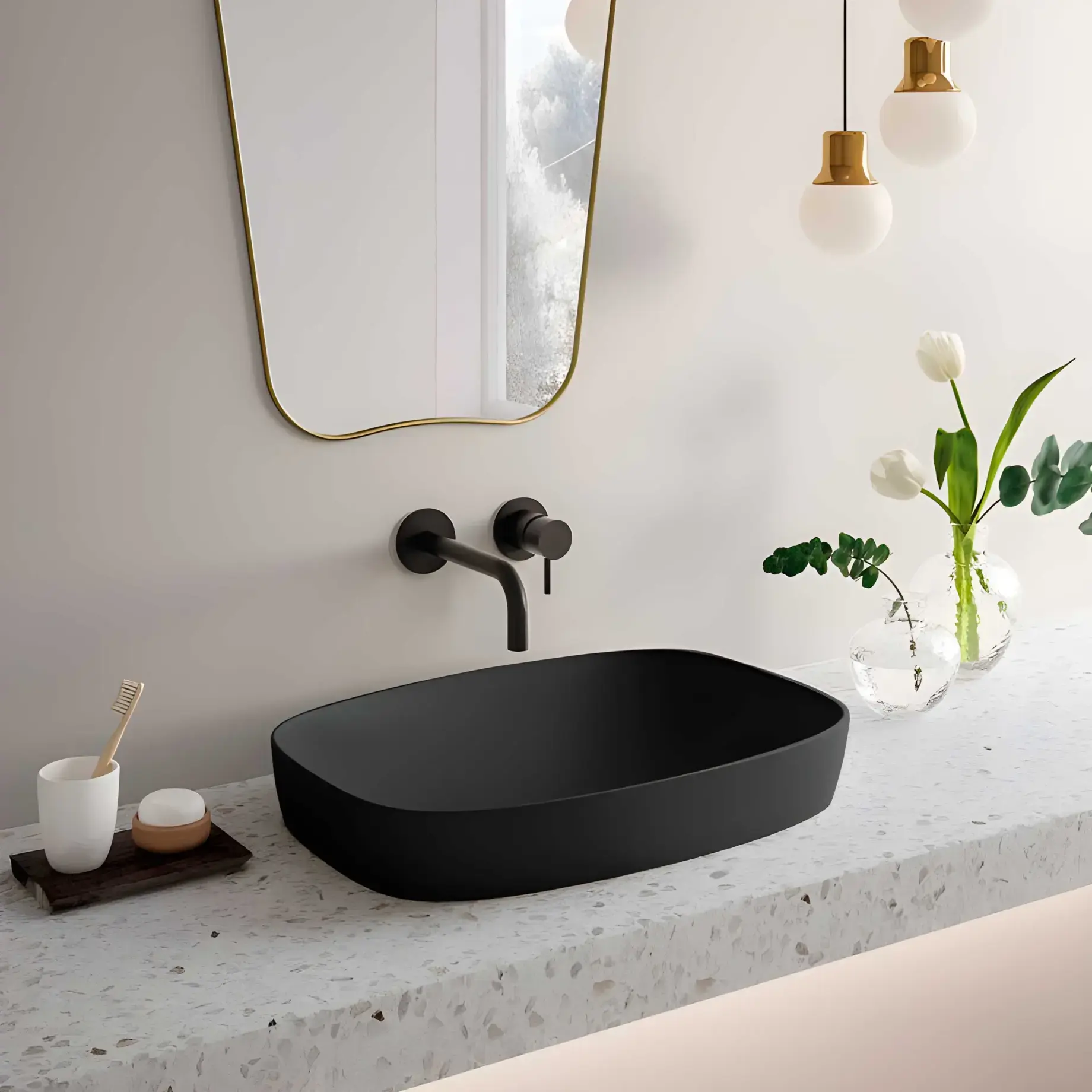 Умивальник Alvea Catalano 0624600022 Satin black — вид спереду