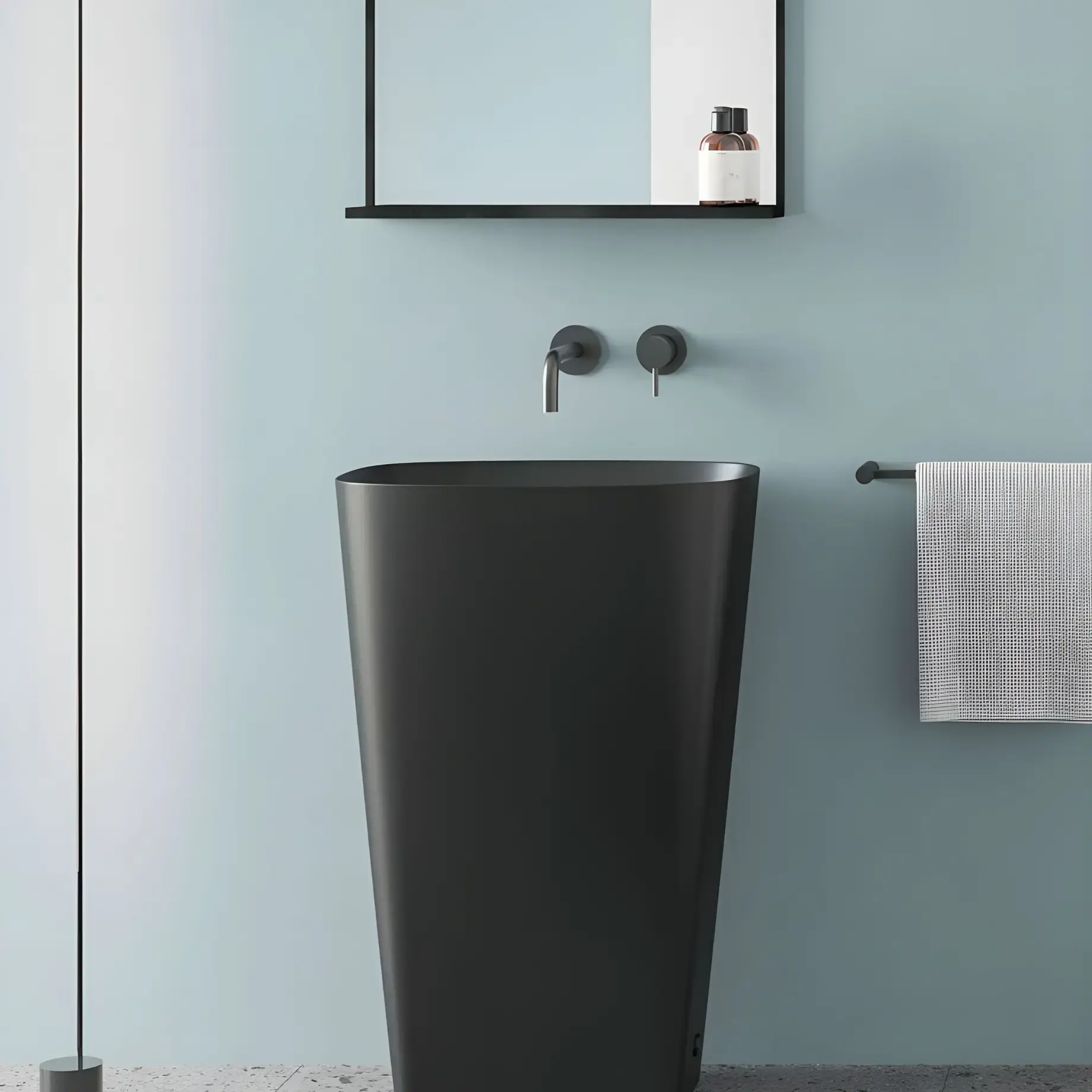 Умивальник Green Catalano 0428551022 Satin black — бічний ракурс