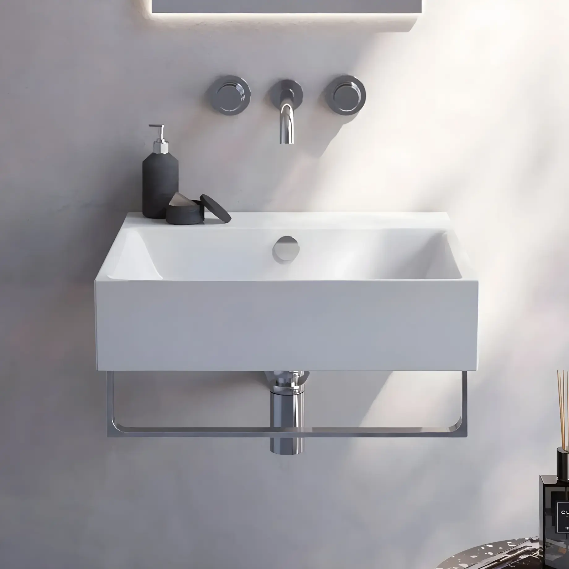 Умивальник Premium Catalano 0220500001 Glossy White — бічний ракурс