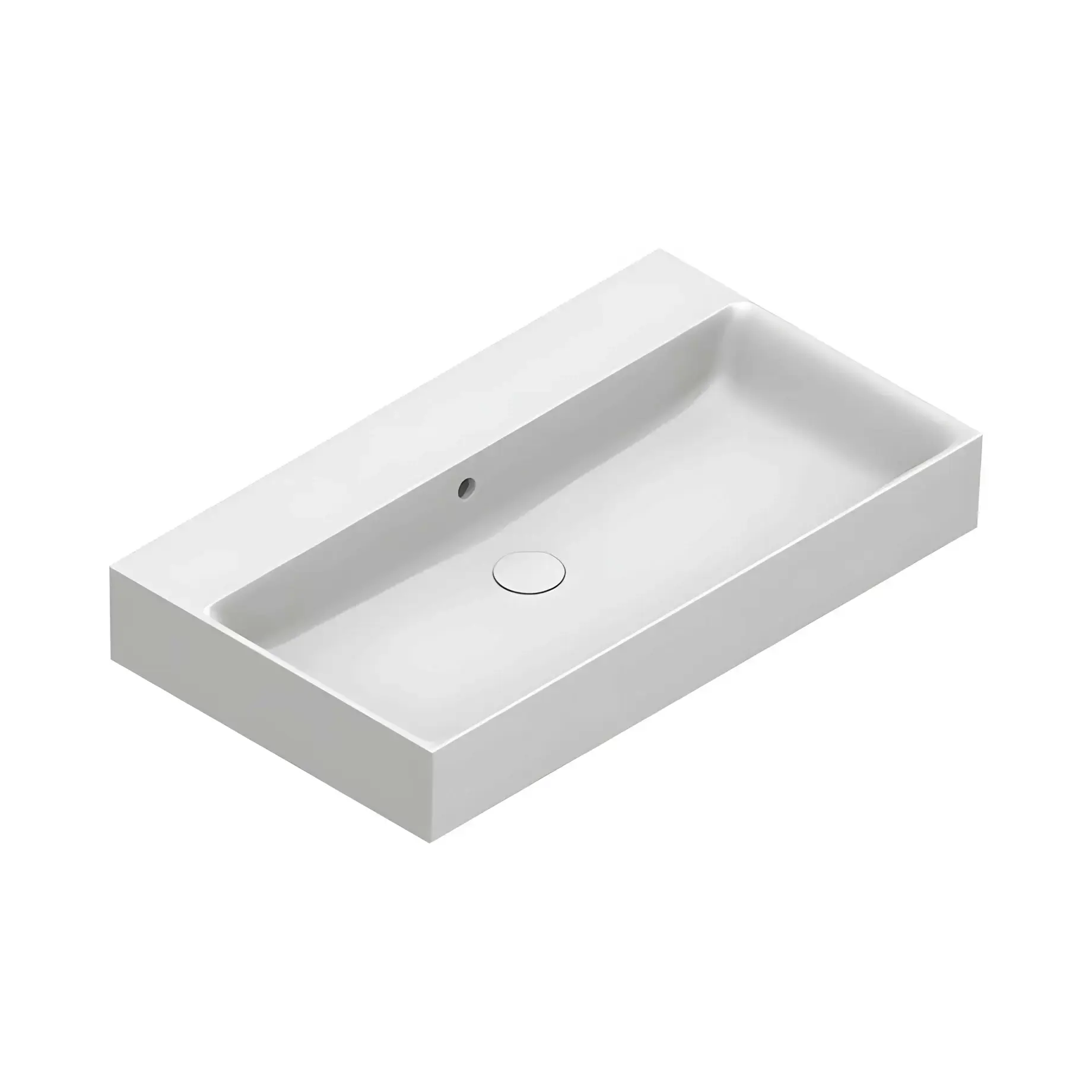 Умивальник Premium Catalano 022080021 Satin white 80 х 47 см — вид на білому тлі
