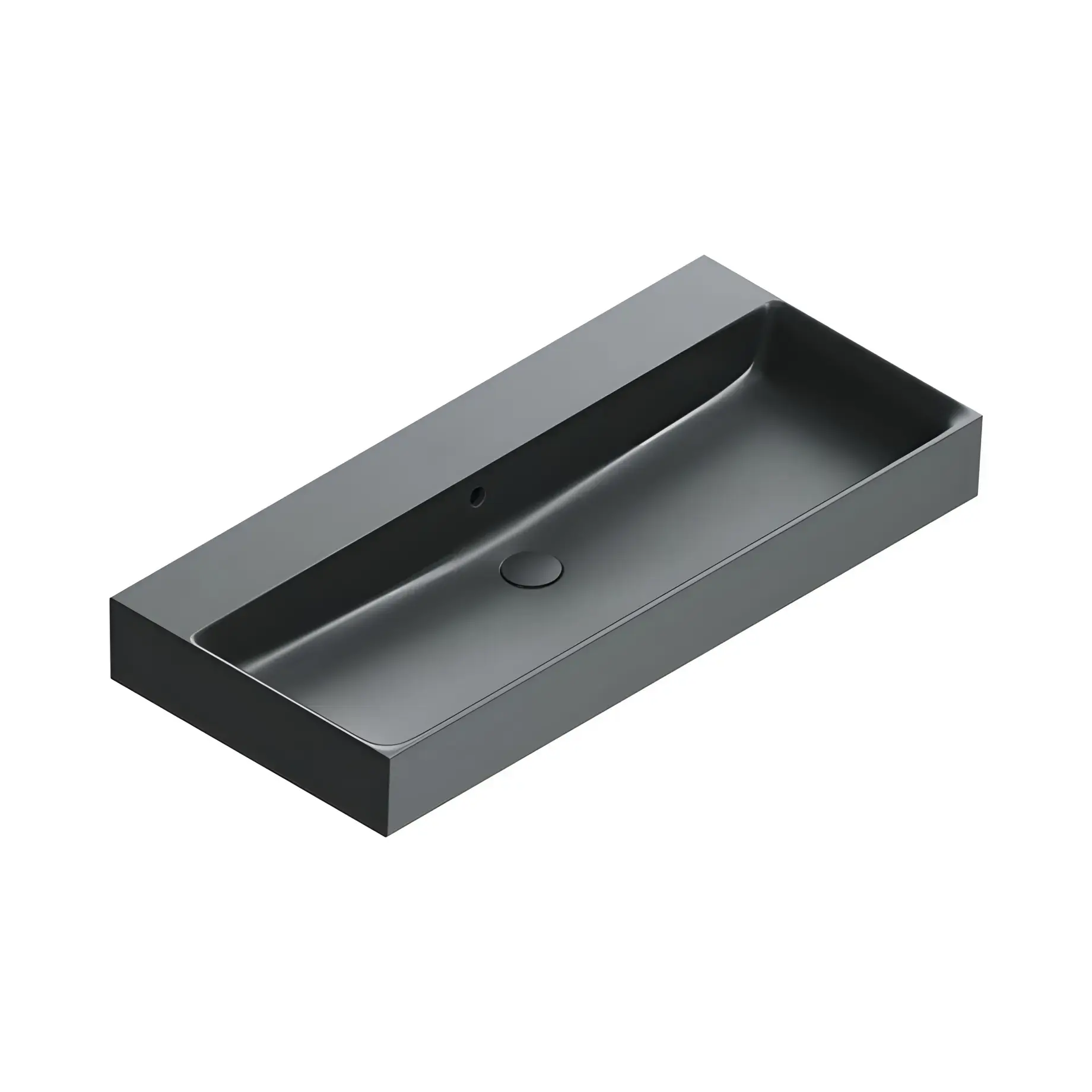 Умивальник Premium Catalano 0221000022 Satin black 100 х 47 см — вид на білому тлі