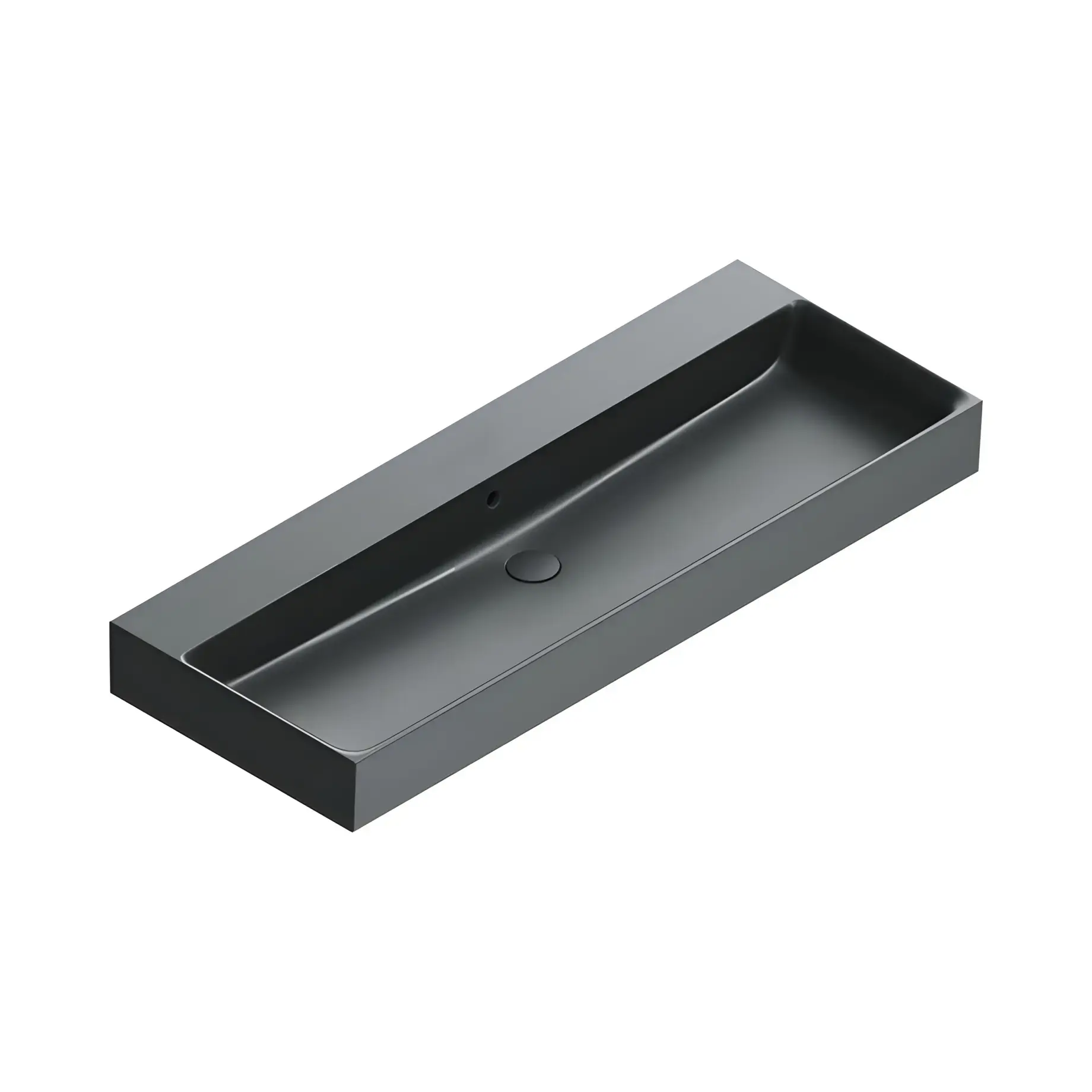 Умивальник Premium Catalano 0221200022 Satin black 120 х 47 см — вид на білому тлі