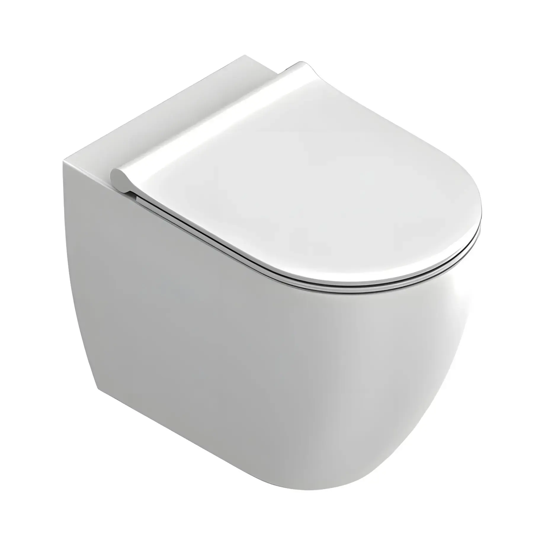 Унітаз підлоговий Sfera Catalano 0514550021 + 0551200021 Bianco Satinato 55 х 35 см — вид на білому тлі