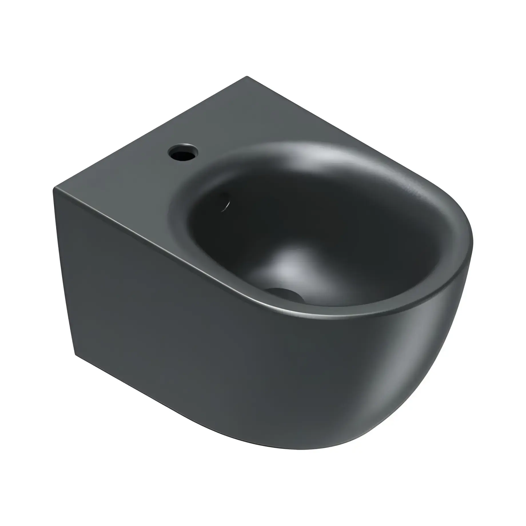 Біде підвісне Sfera Catalano 0518501022 Nero Satinato 50 х 35 см — вид на білому тлі