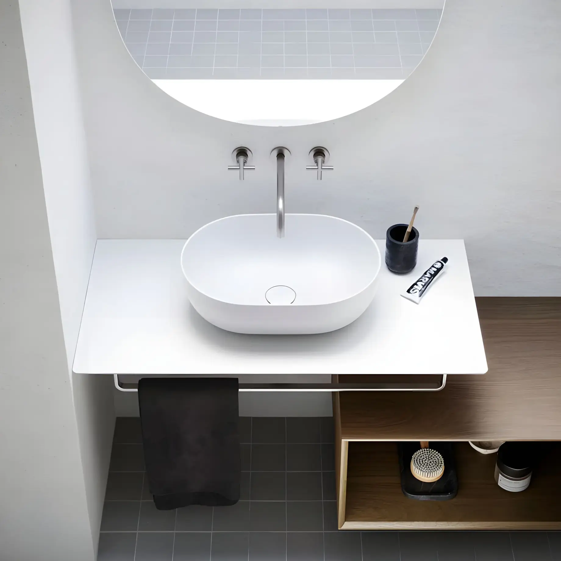 Умивальник Sfera Catalano 0522500021 Satin white — бічний ракурс