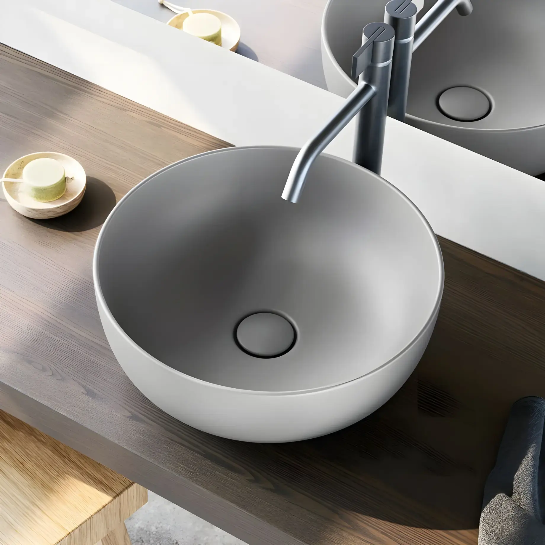 Умивальник Sfera Catalano 0523430023 Satin Cement — вид спереду