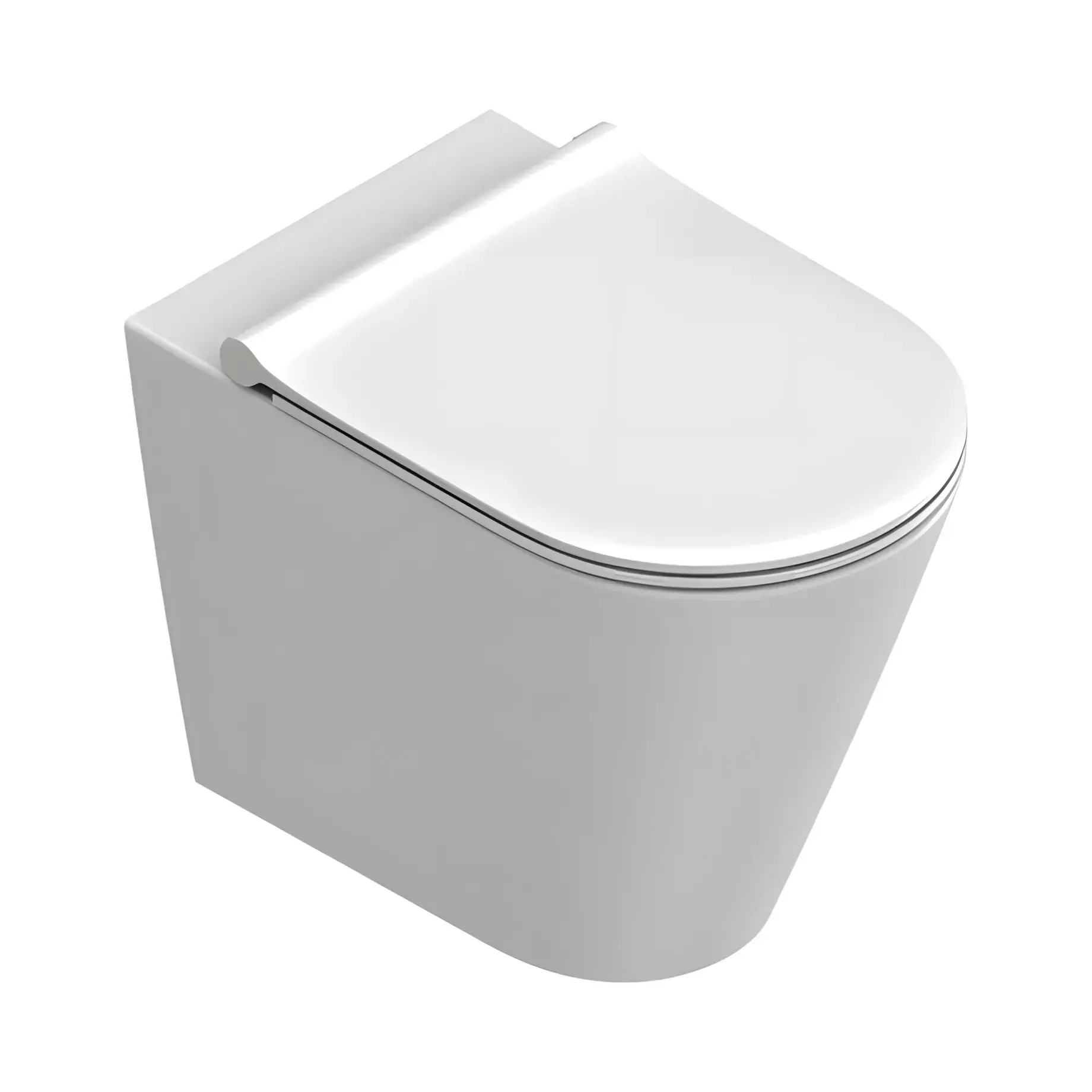 Унітаз підлоговий Zero Catalano 0114550021 + 0551200021 Bianco Satinato 55 х 35 см — вид на білому тлі