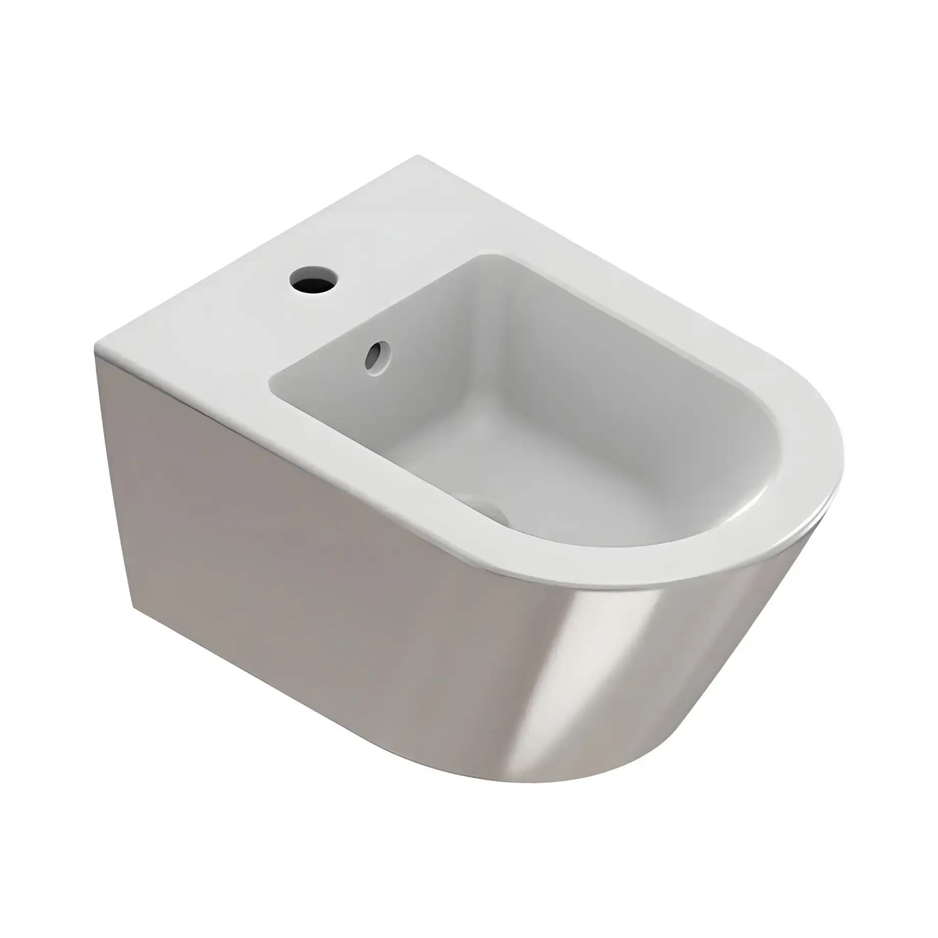 Біде підвісне Zero Catalano 0118551041 Bianco / Argento 55 х 35 см — вид на білому тлі
