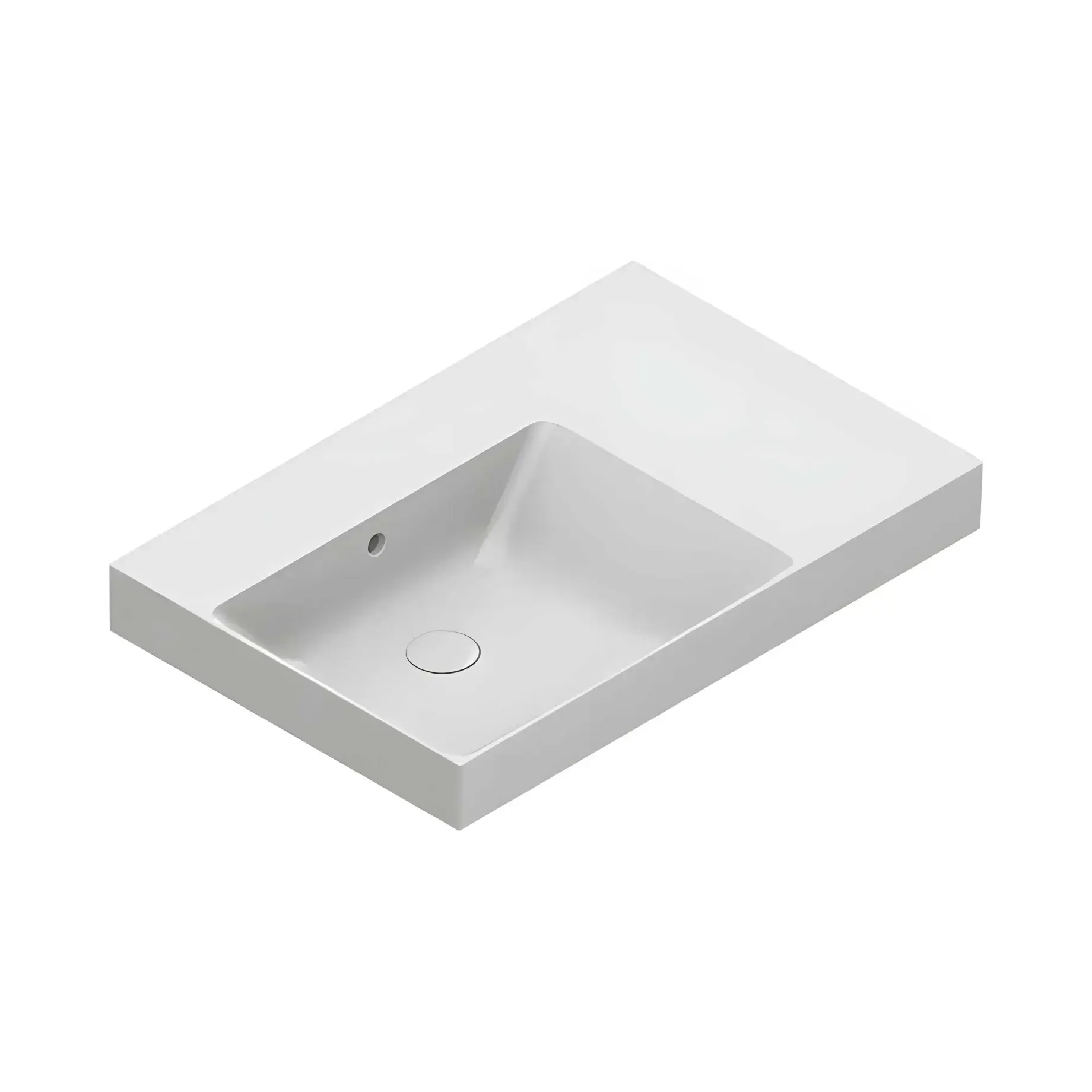 Умивальник Zero Catalano 0120790001 Glossy White 75 х 50 см — вид на білому тлі