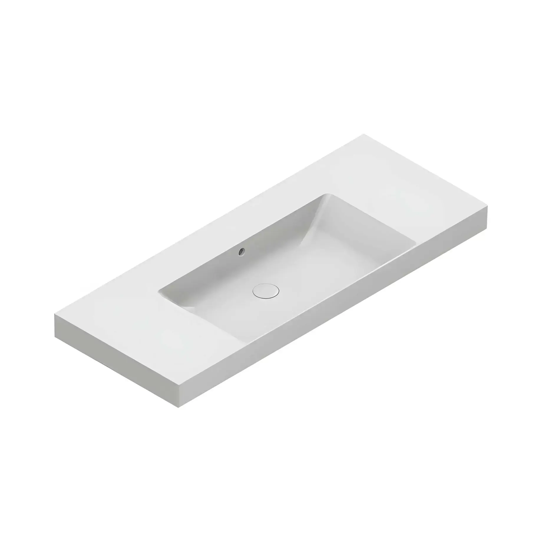 Умивальник Zero Catalano 0121260001 Glossy White 125 х 50 см — вид на білому тлі