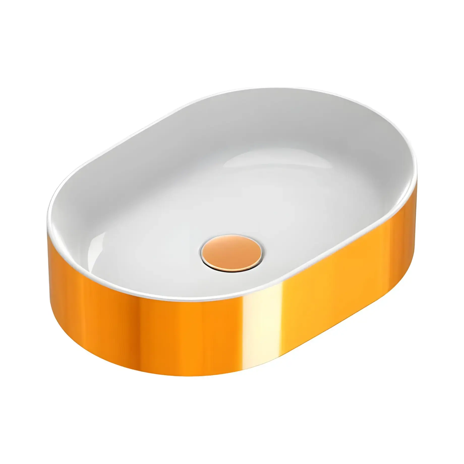 Умивальник Zero Catalano 0122500042 White / Gold — вид на білому тлі