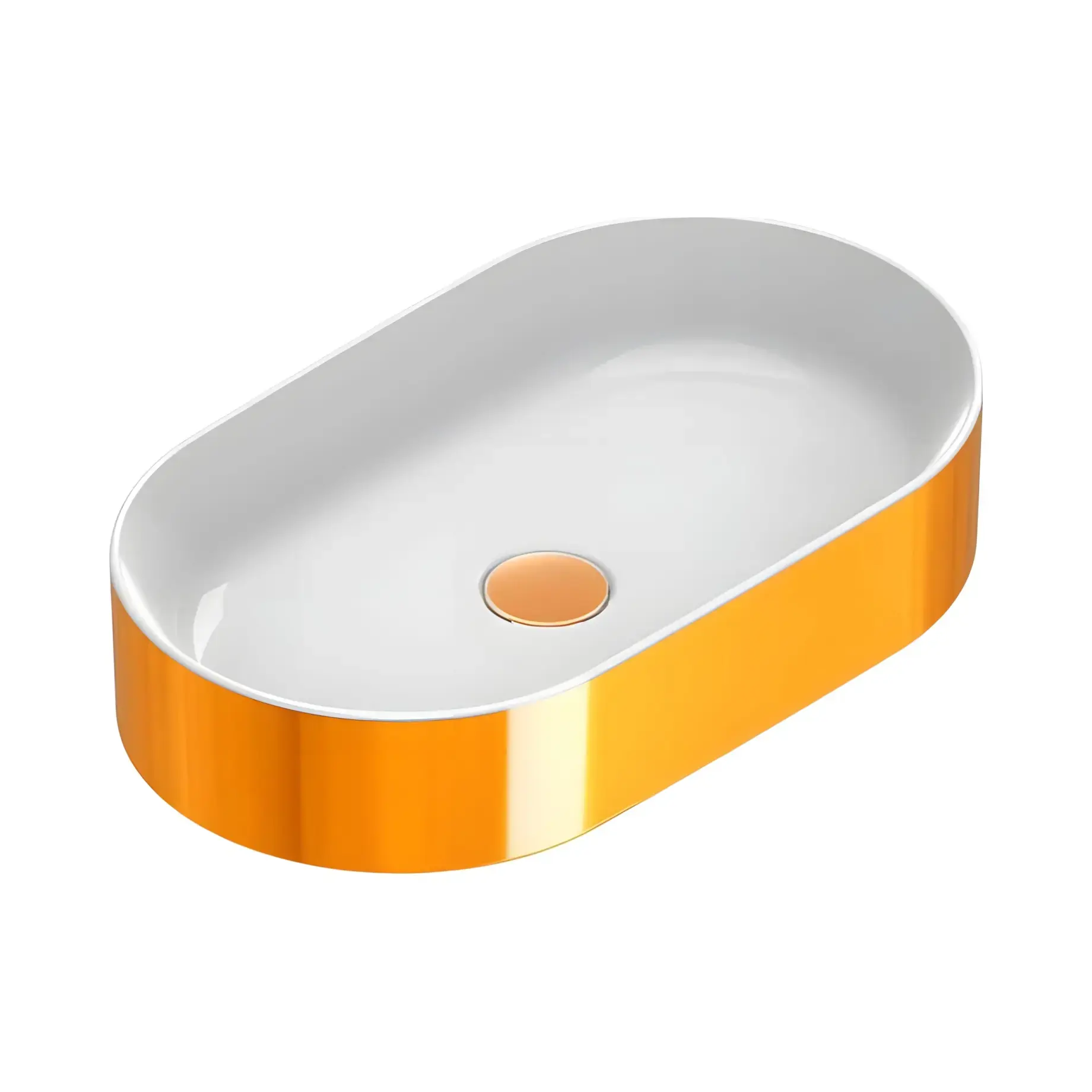 Умивальник Zero Catalano 0122600042 White / Gold — вид на білому тлі