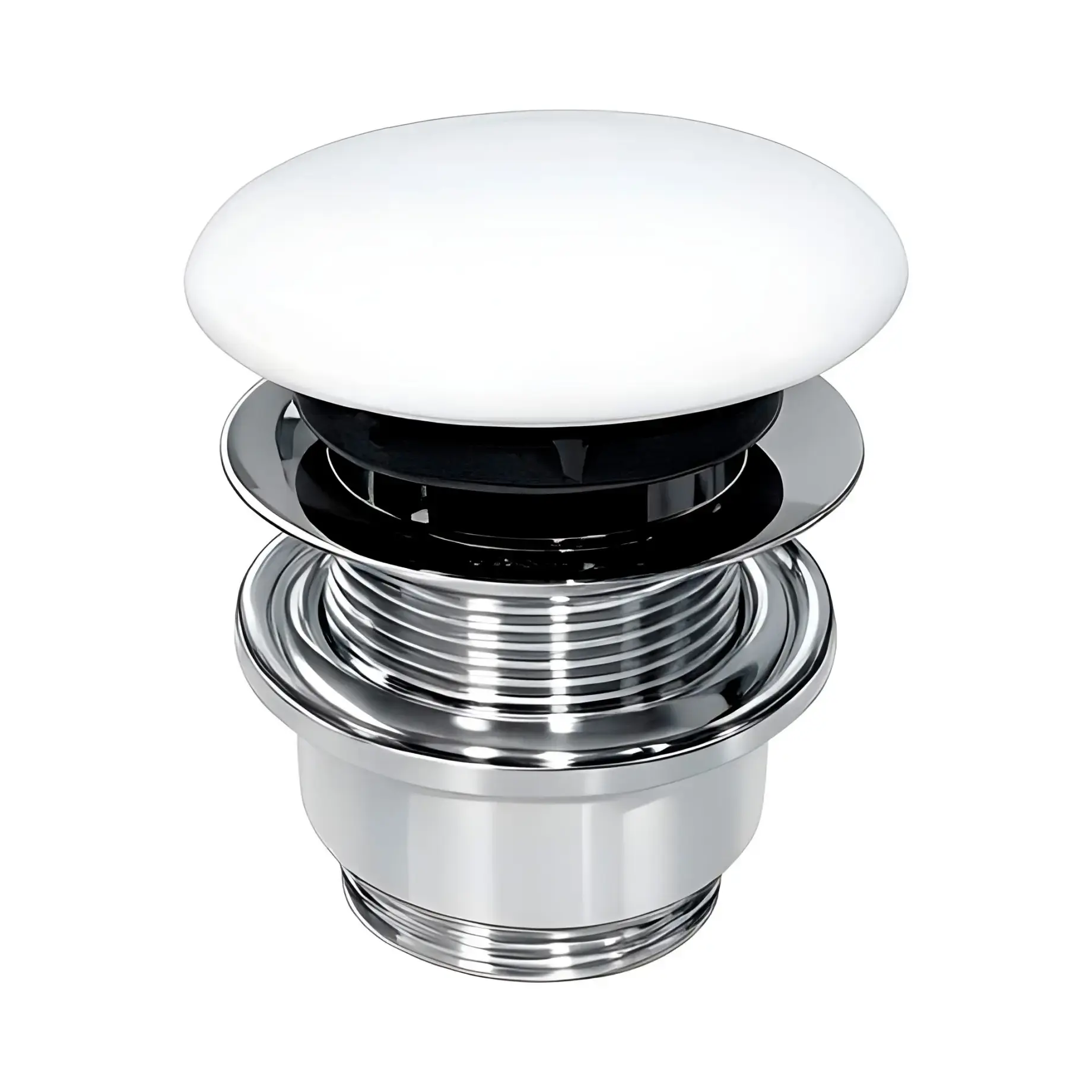 Донний клапан для раковини Clic-Clac Cielo PIL01 Gloss White — вид на білому тлі