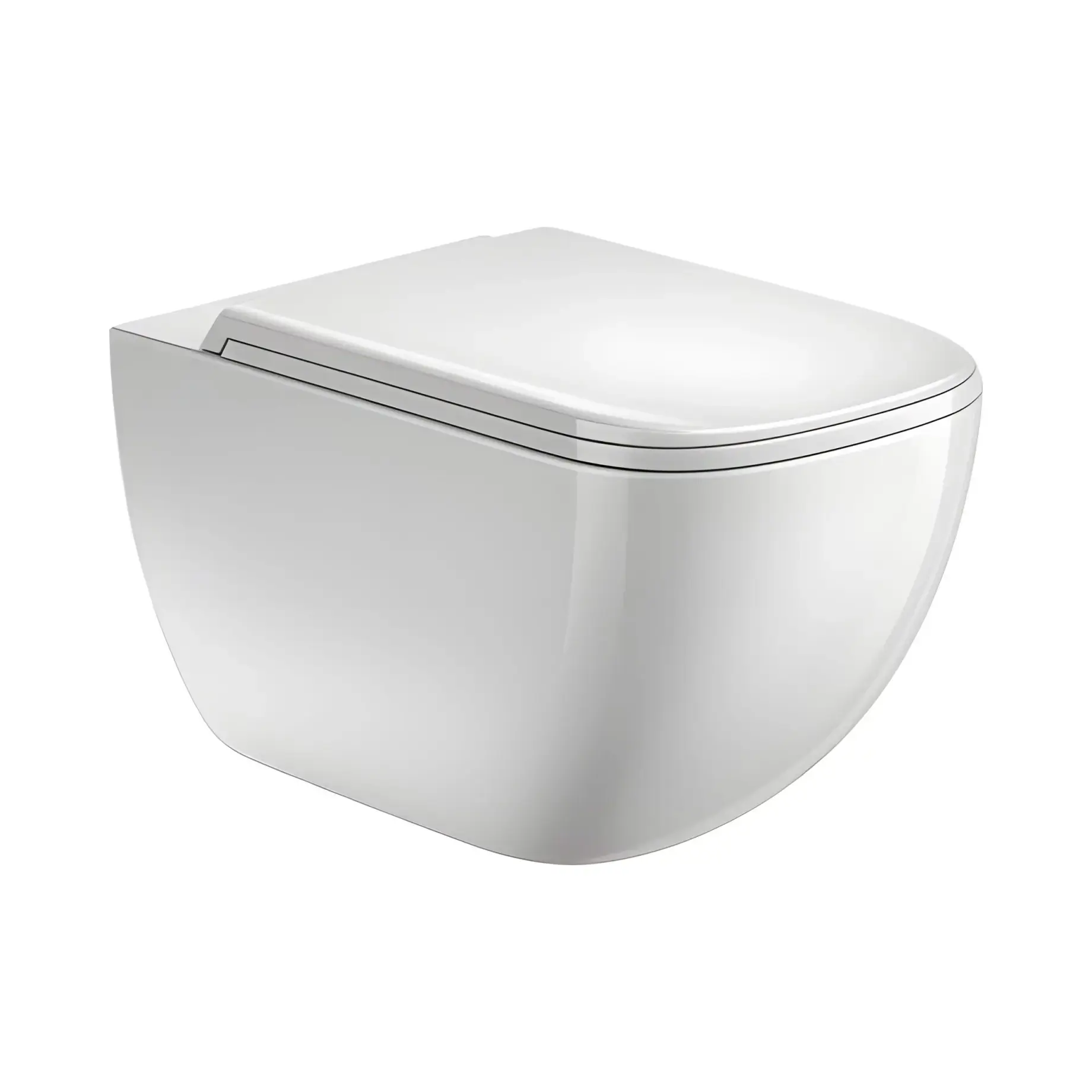 Унітаз підвісний Shui Comfort Cielo SHCOVSK + CPVSHCOTF Gloss White 55 х 37.5 см — вид на білому тлі