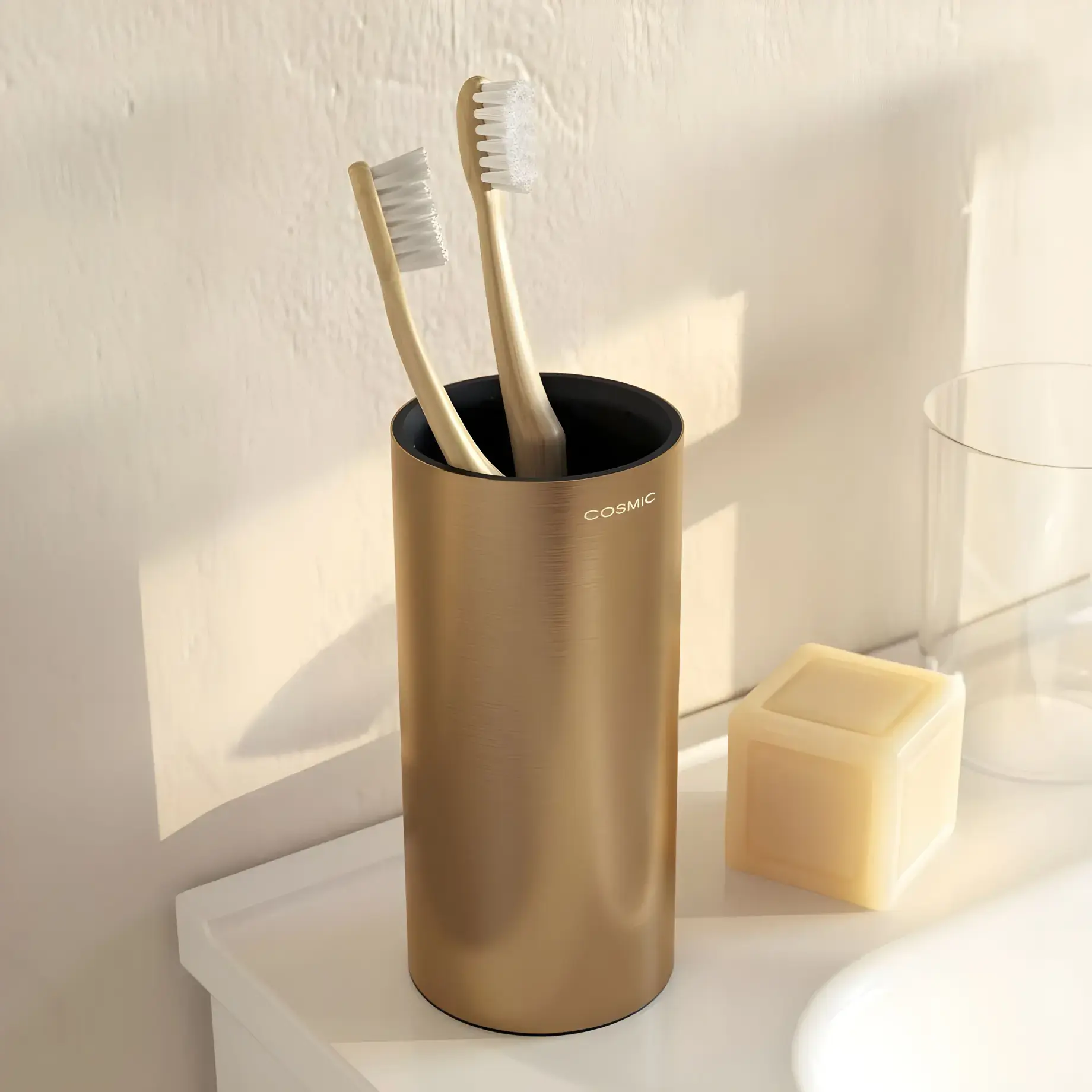 Склянка для зубних щіток  Architect Cosmic WJC205A0051040 Gold Brushed — вид спереду