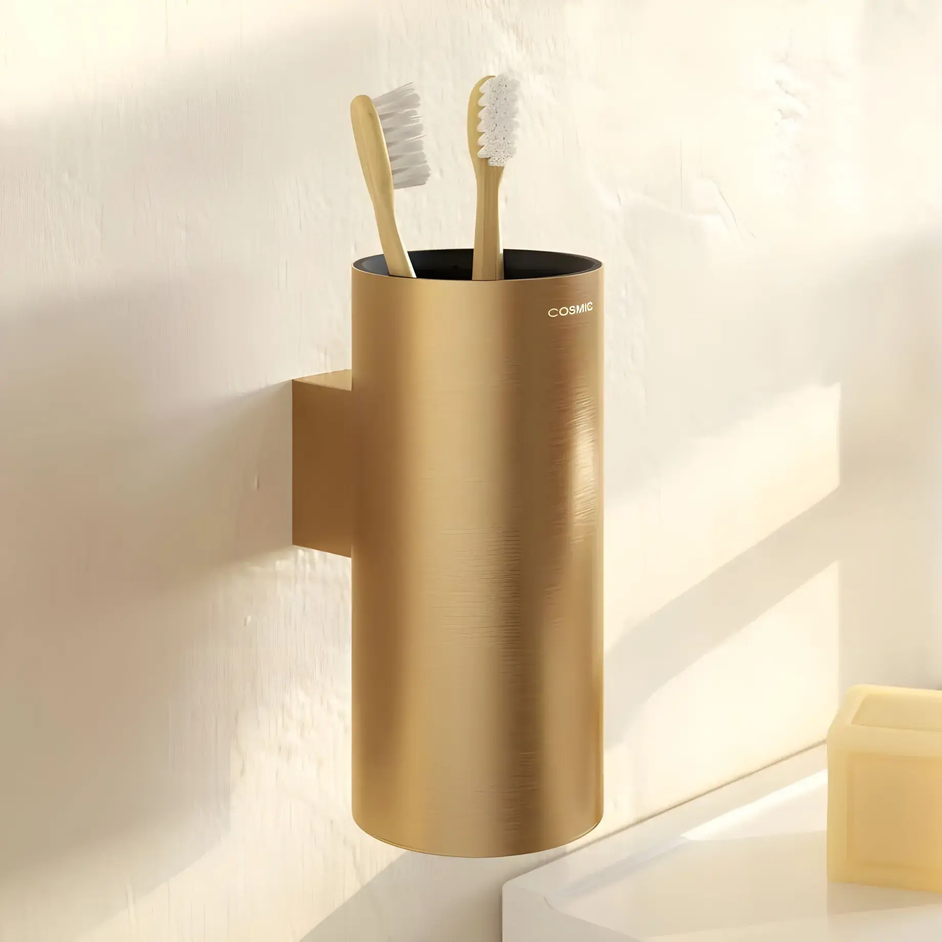 Склянка для зубних щіток Architect Cosmic WJC205A1053040 Gold Brushed — вид спереду