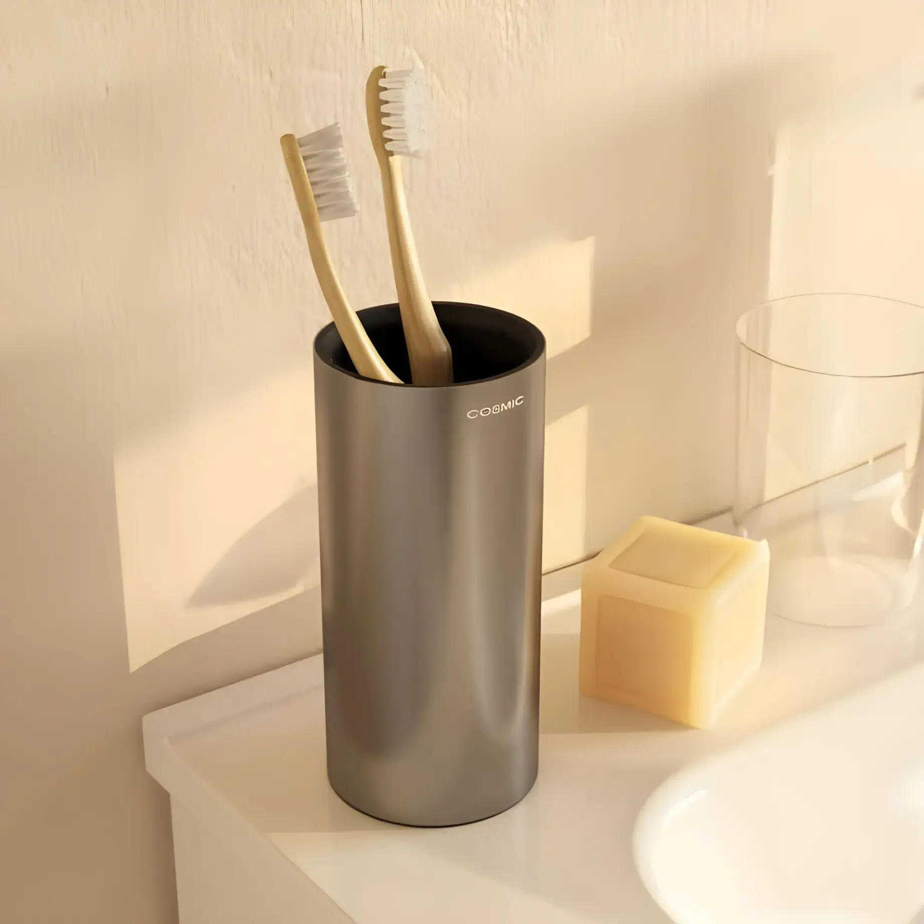 Склянка для зубних щіток Architect Cosmic WJC226A0051003 Brushed Stainless Steel — вид спереду