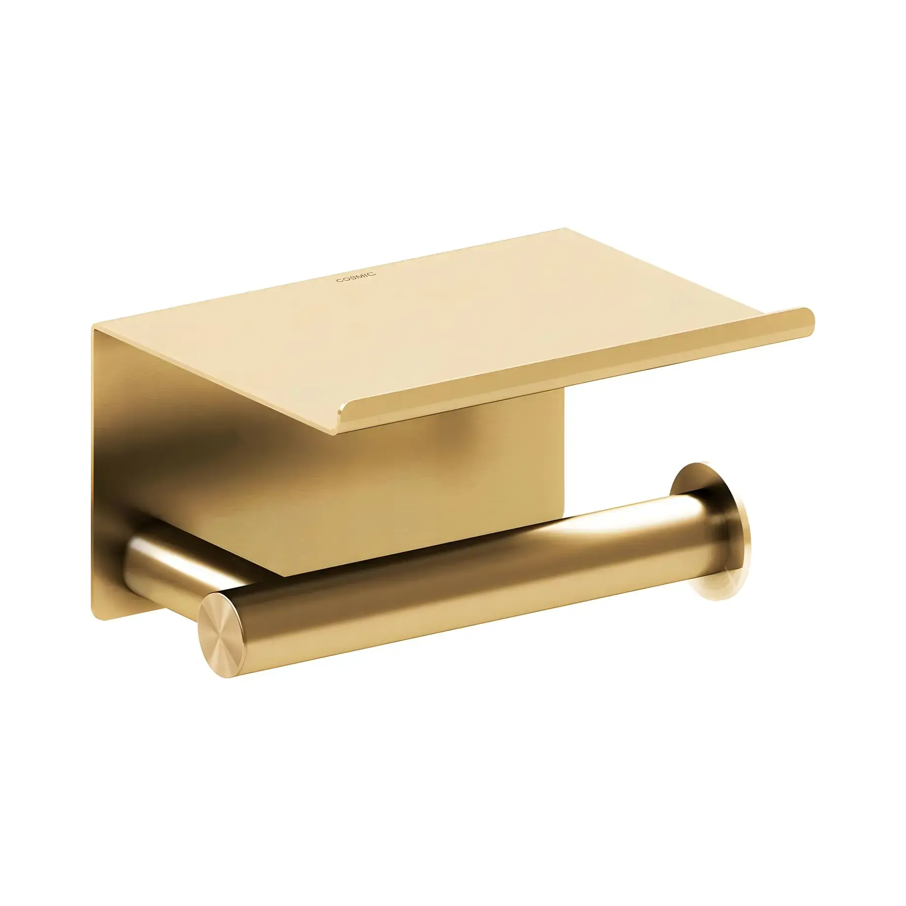 Тримач туалетного паперу з поличкою Architect Cosmic WJC235A0059040 Gold Brushed — вид на білому тлі