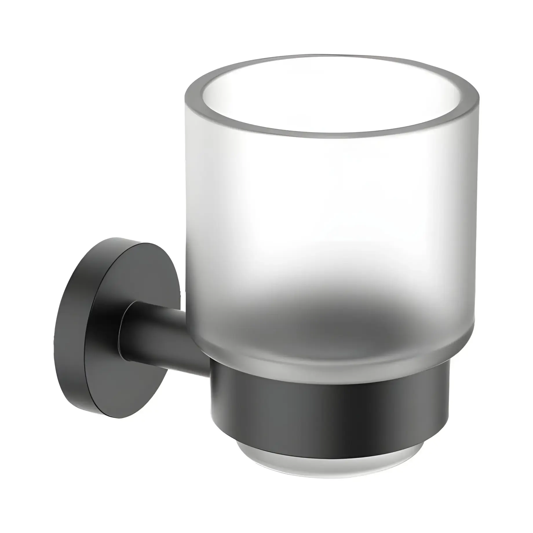 Склянка для зубних щіток Basic (колір - чорний матовий) Decor Walther 0530960 Black Matt — вид на білому тлі