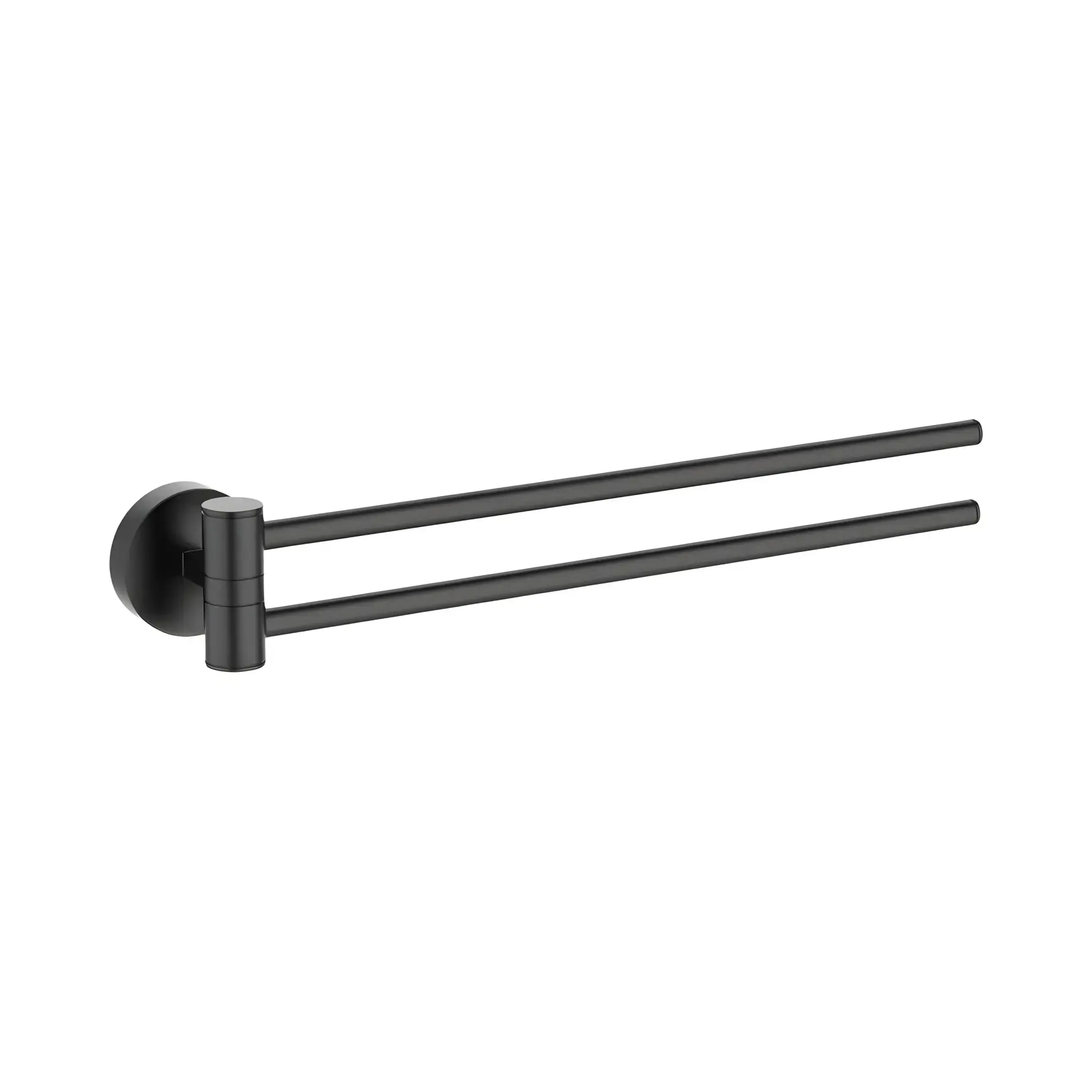 Рушникотримач подвійний 40 см Basic (колір - чорний матовий) Decor Walther 0531160 — вид на білому тлі
