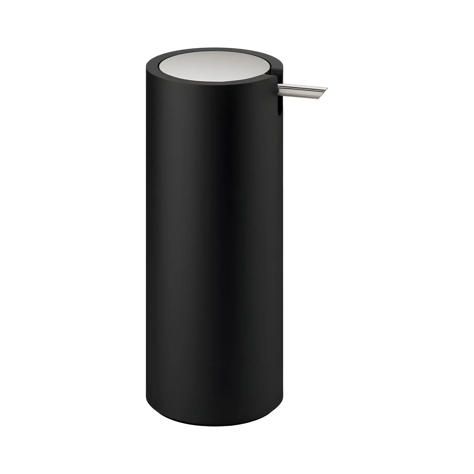 Настінний дозатор для мила BLACK STONE чорний матовий, матова сталь Decor Walther 0972365 Black / Matt Stainless Steel — вид на білому тлі