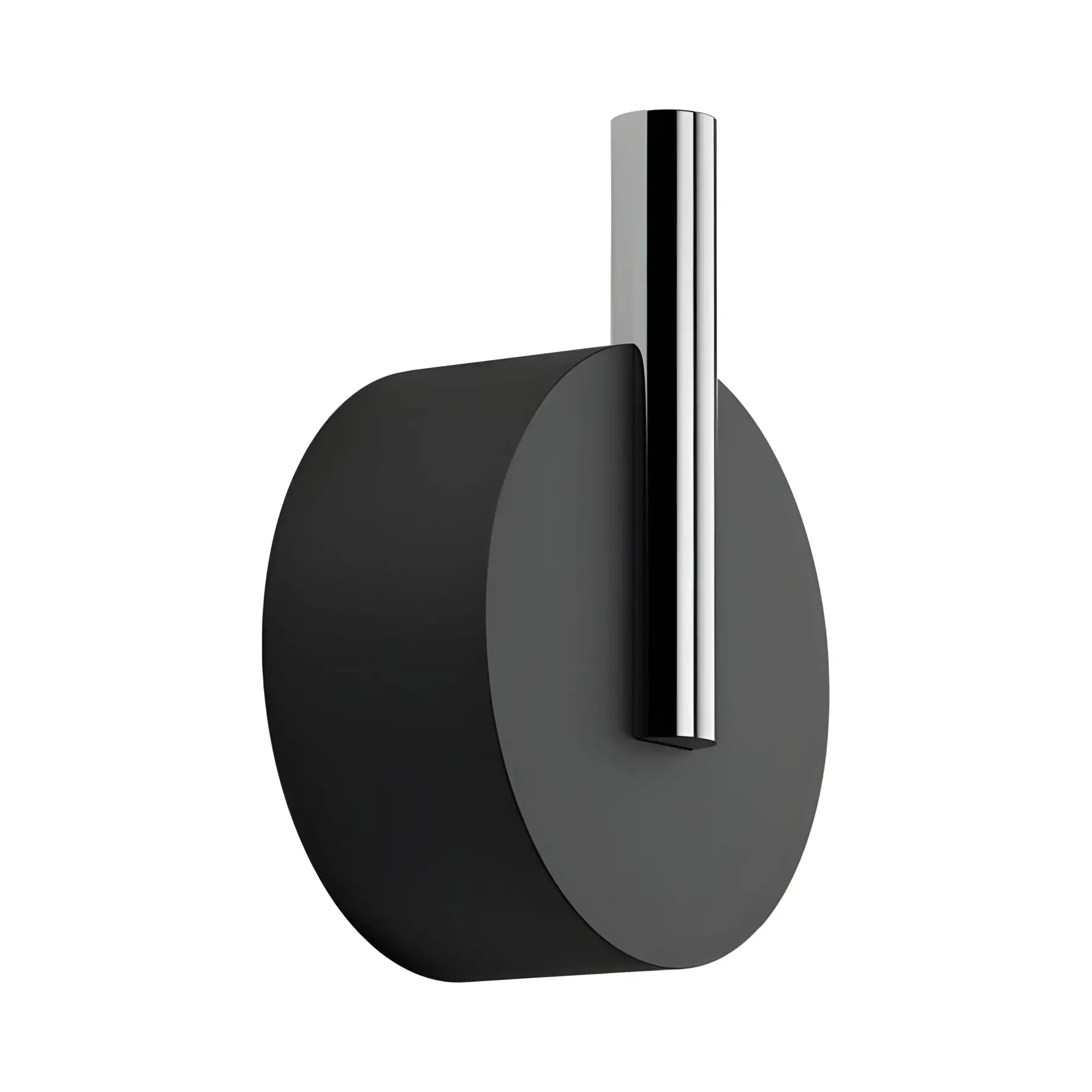 Гачок настінний BLACK STONE чорний матовий, хром Decor Walther 0972664 Matt Black / Chrome — вид на білому тлі